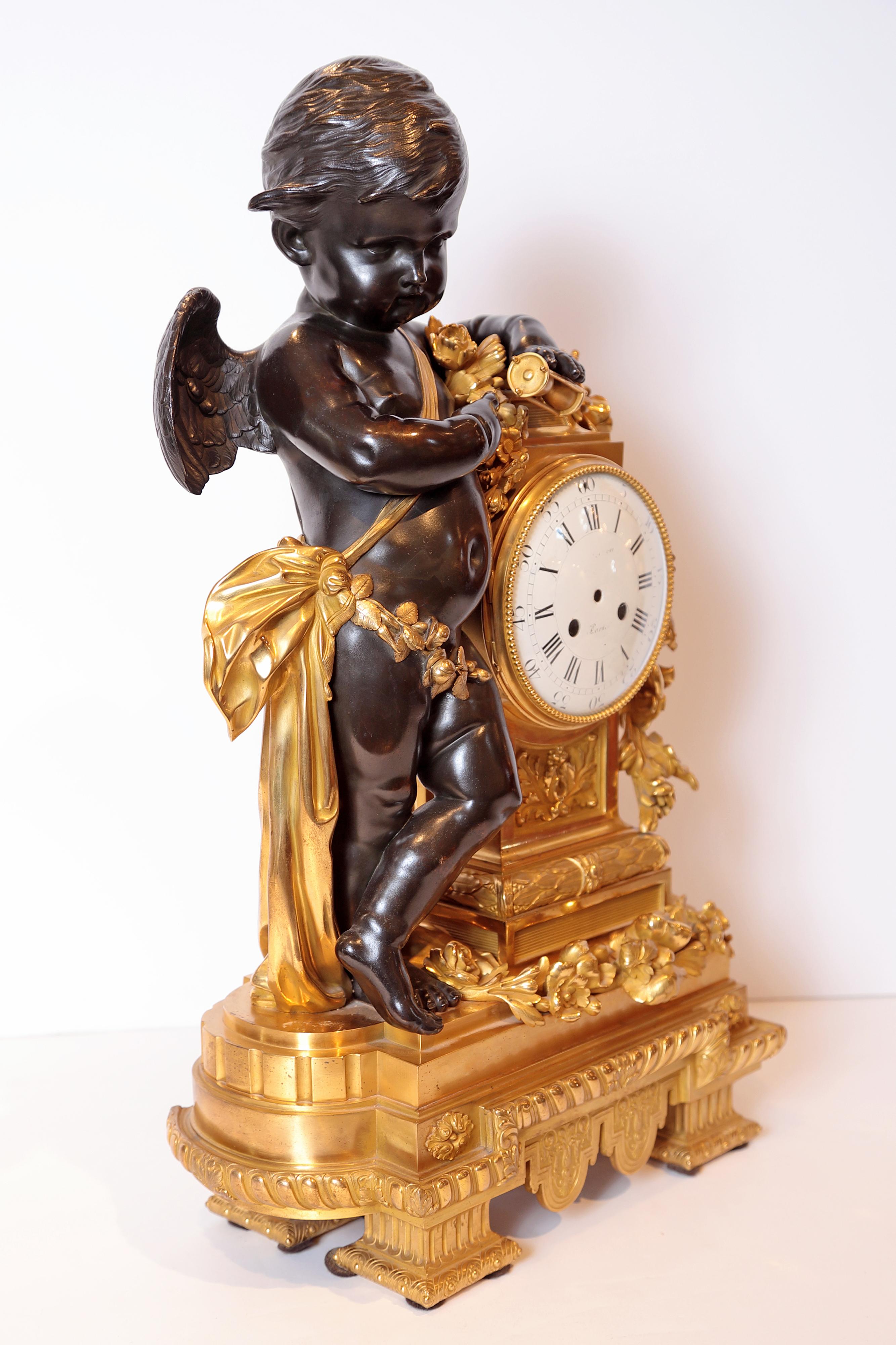19th Century Magnificent French Gilt Bronze Cherub Mantle Clock 2