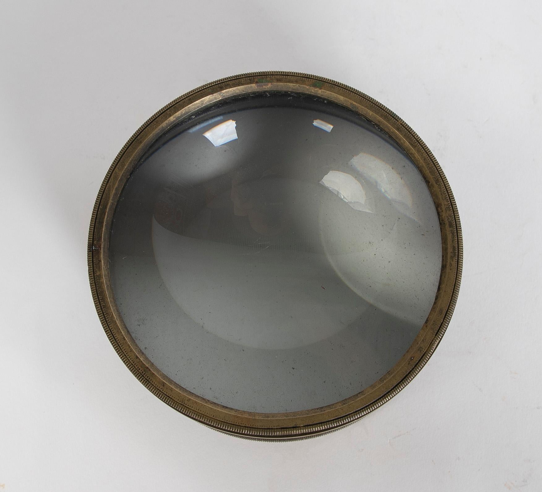 English 19th Century Magnifying Glass with Bronze Frame