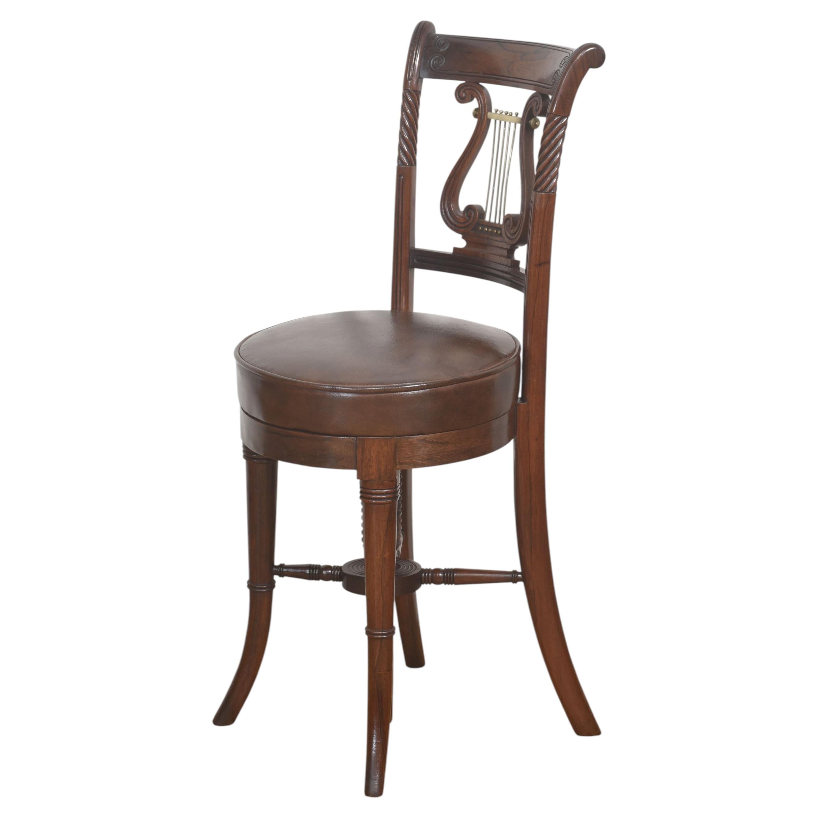 19th Century Mahogany Adjustable Dressing Table Chair For Sale