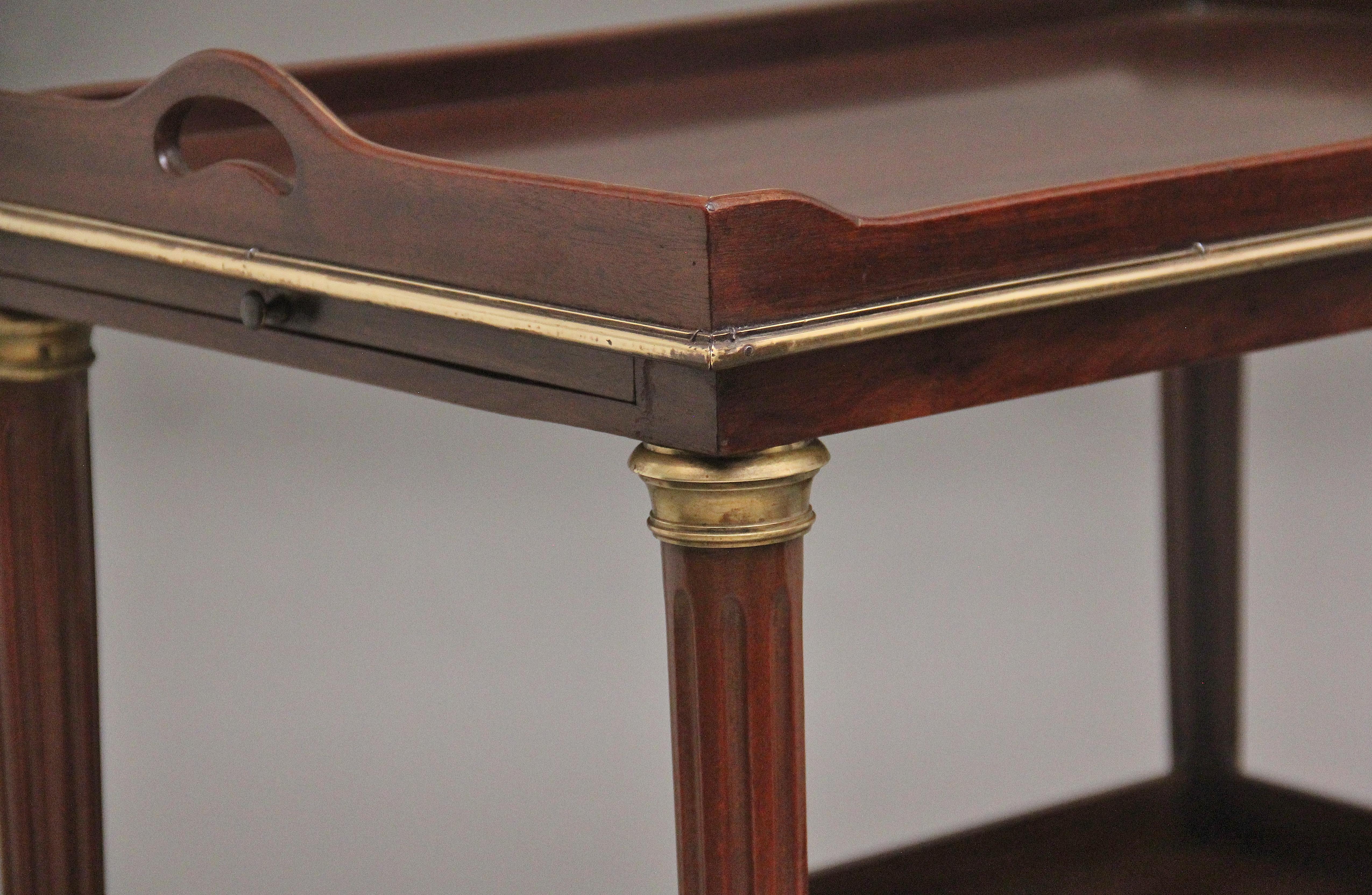 19th Century mahogany and brass inlaid occasional table 3