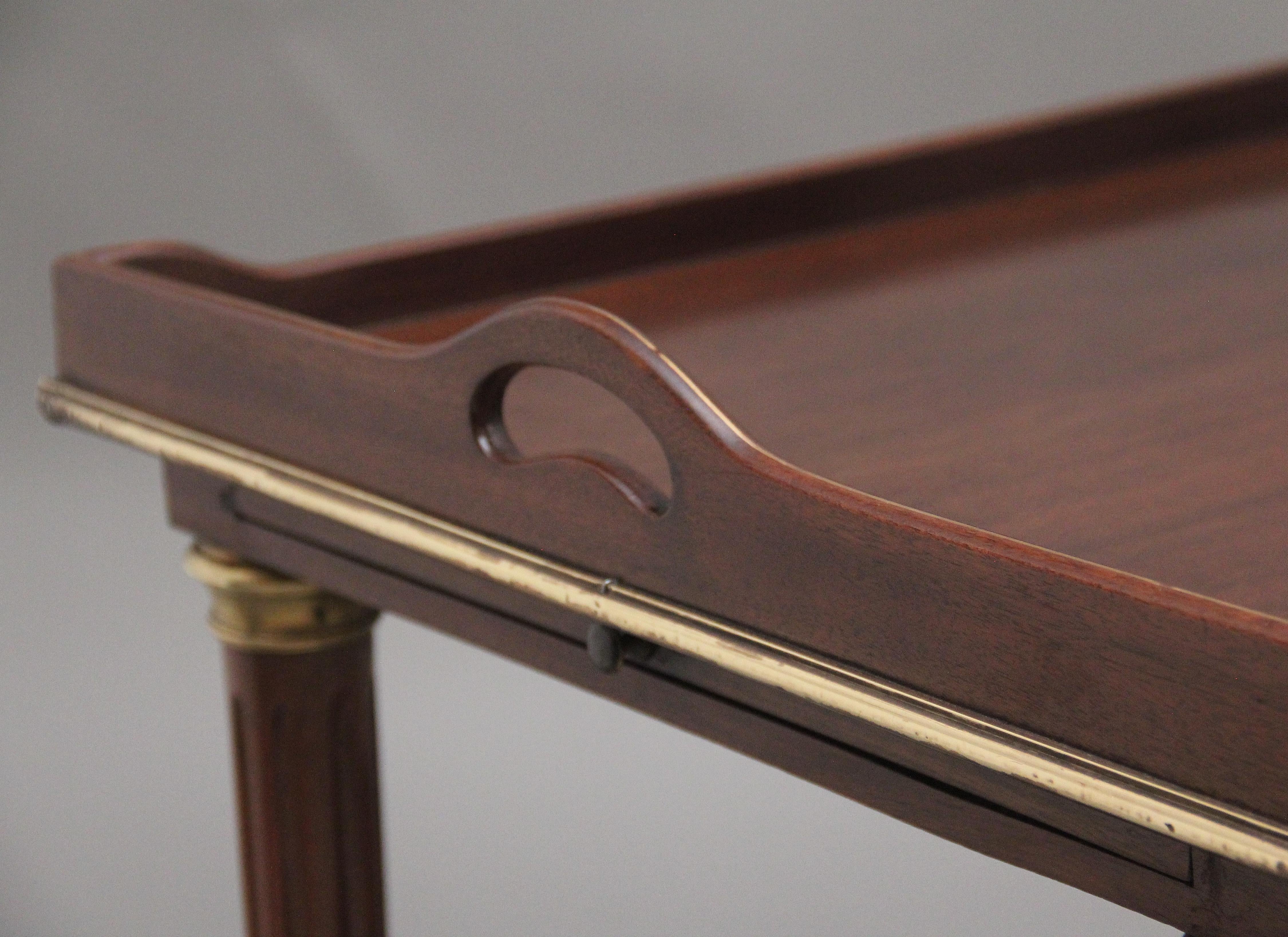 19th Century mahogany and brass inlaid occasional table 4