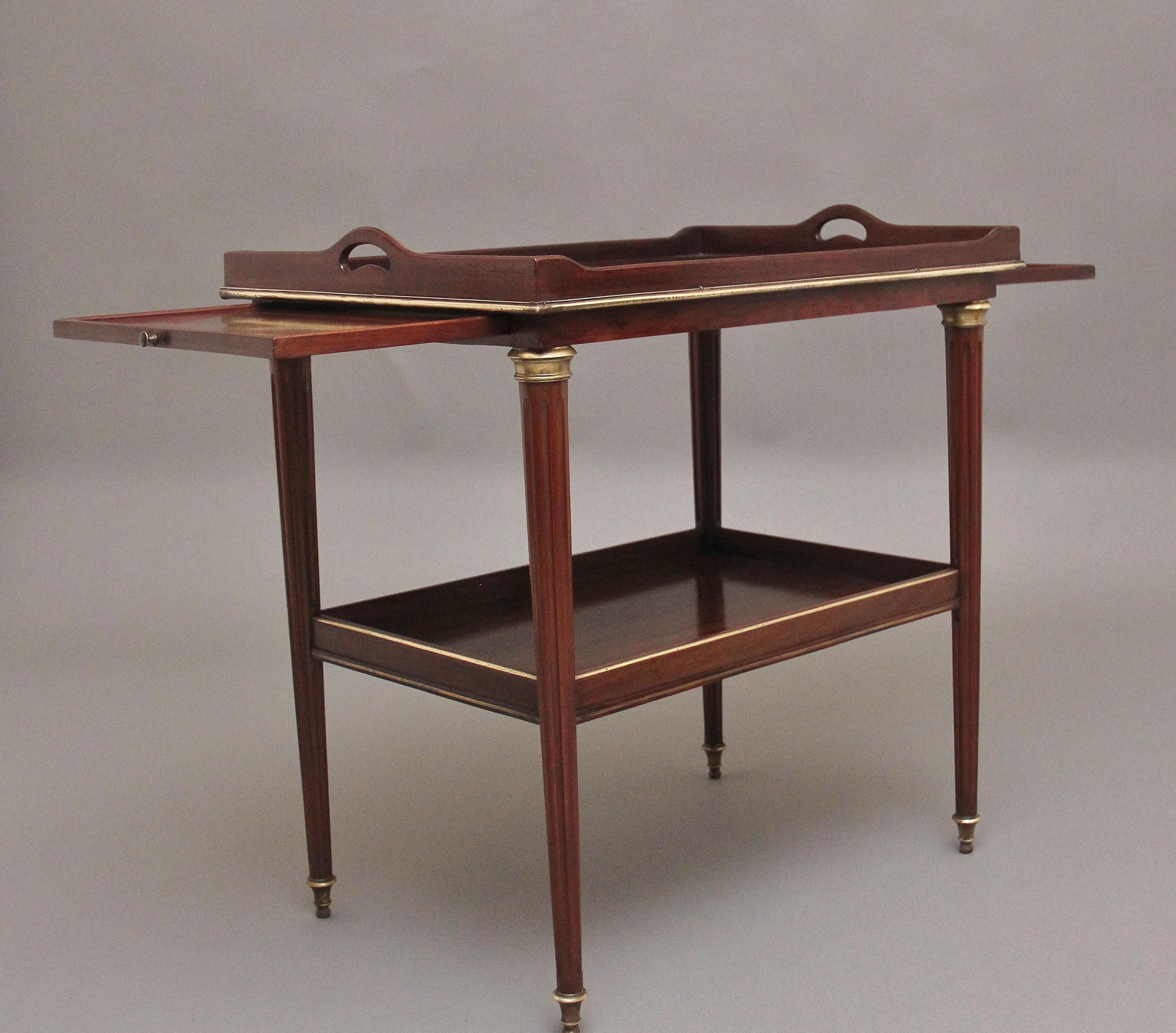 British 19th Century mahogany and brass inlaid occasional table