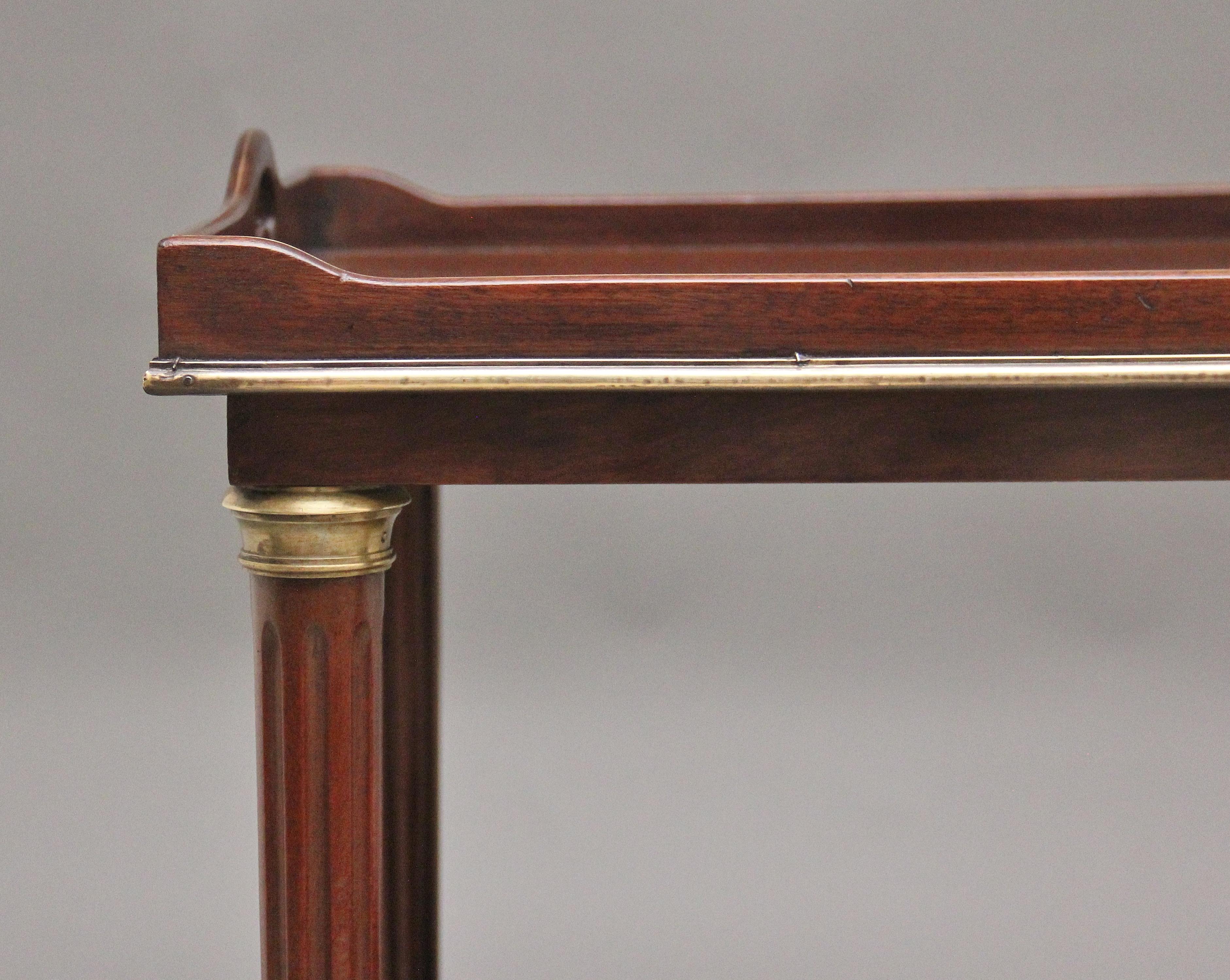 19th Century mahogany and brass inlaid occasional table 2