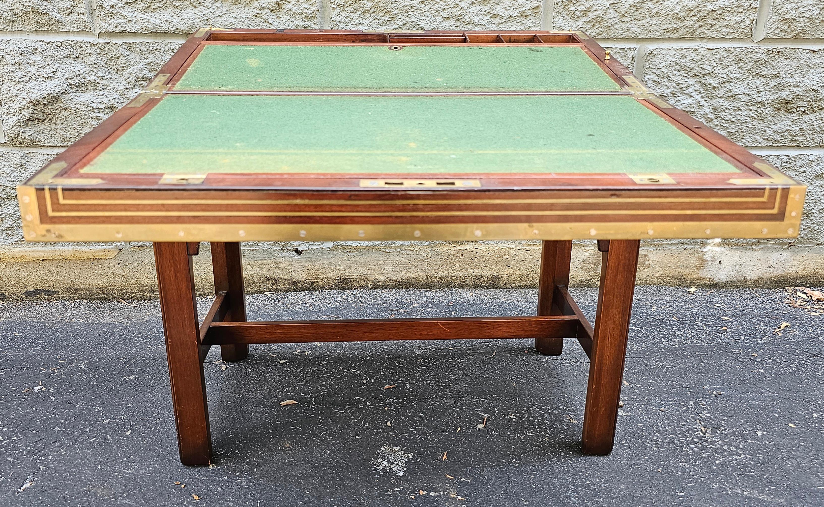 19th Century Mahogany and Brass Inlays Travel Desk on Stand For Sale 14