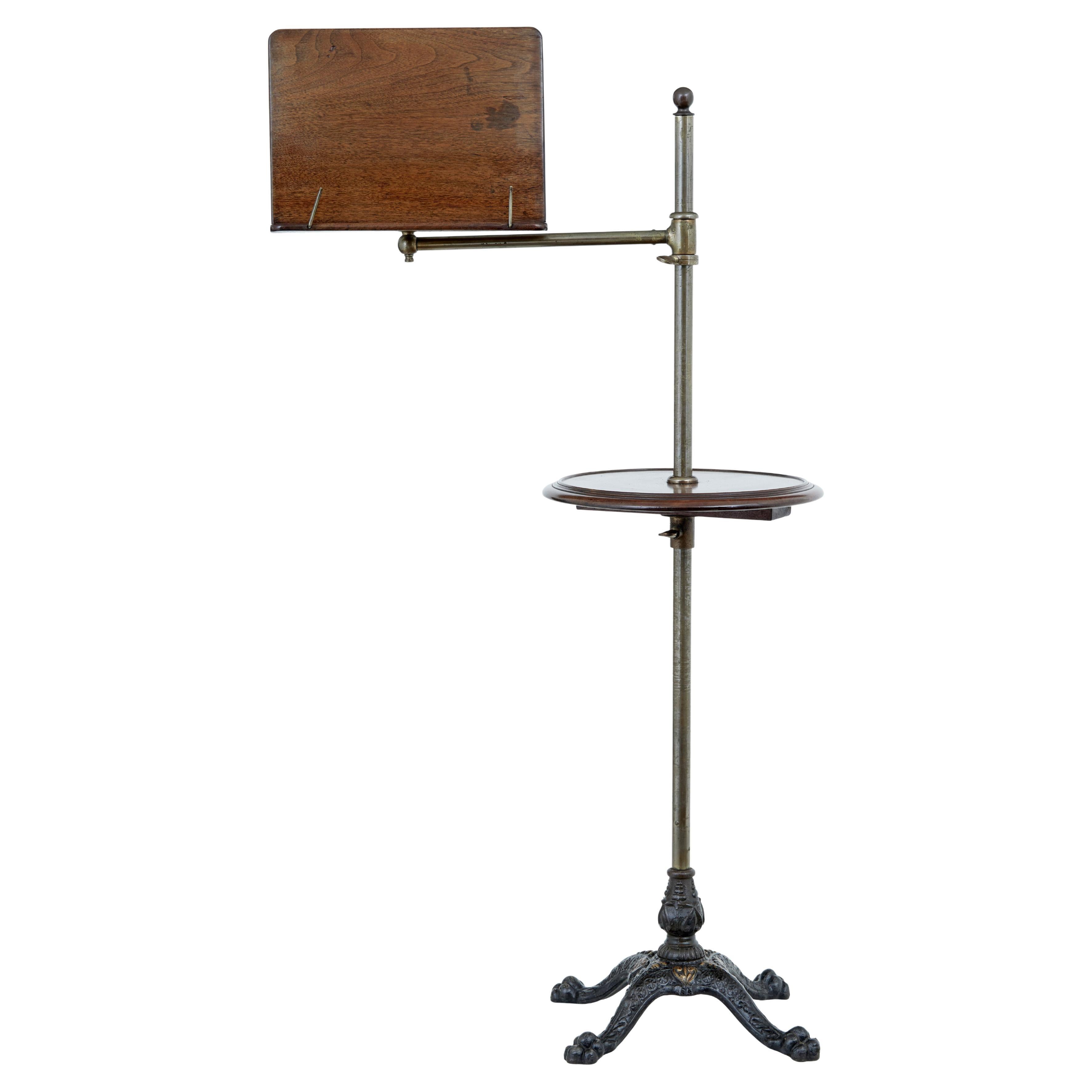 19th Century Mahogany and Brass Reading Stand