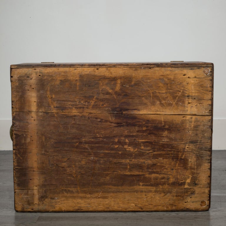 19th Century Mahogany and Brass Silverware Chest from Pennsylvania