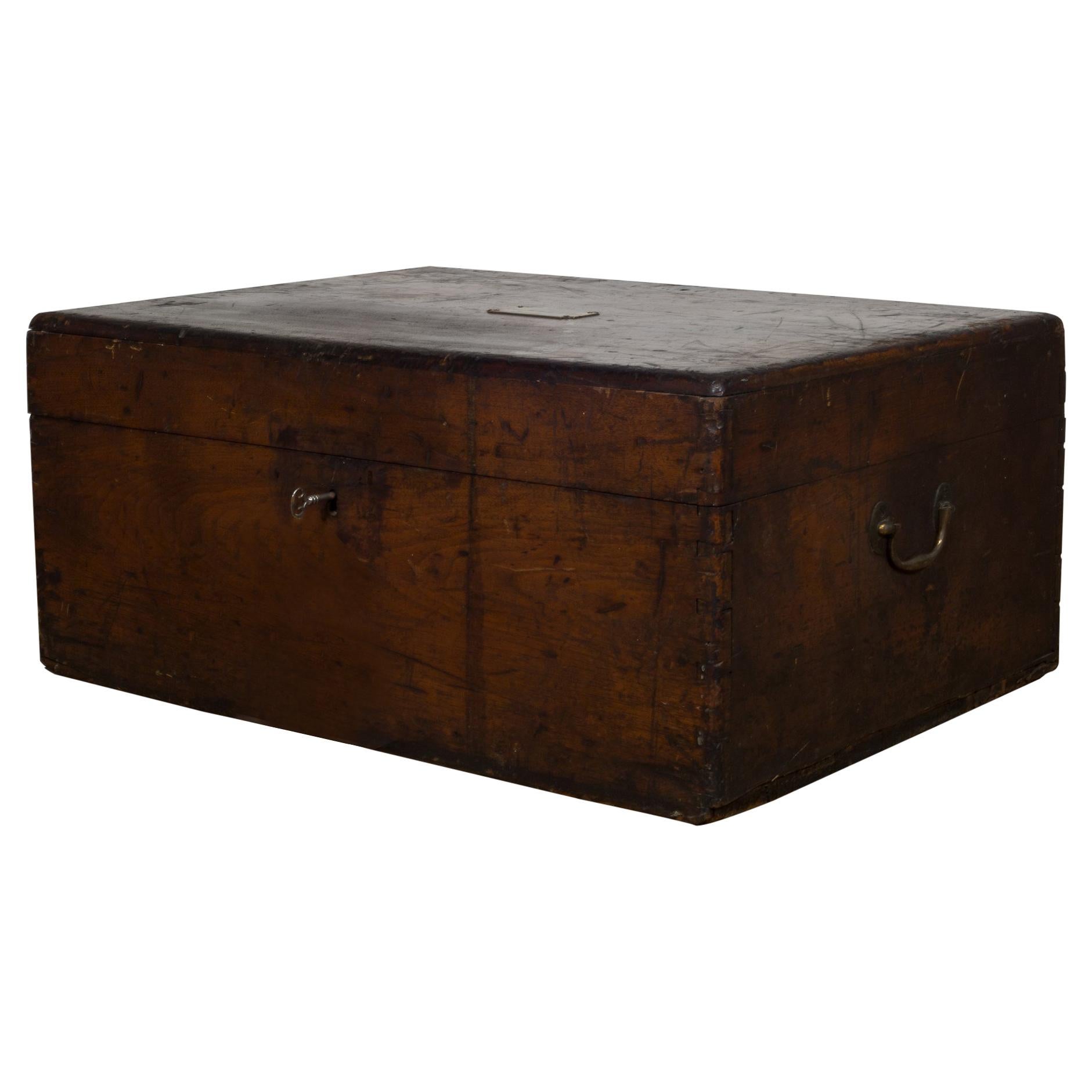 19th Century Mahogany and Brass Silverware Chest from Pennsylvania, circa 1880