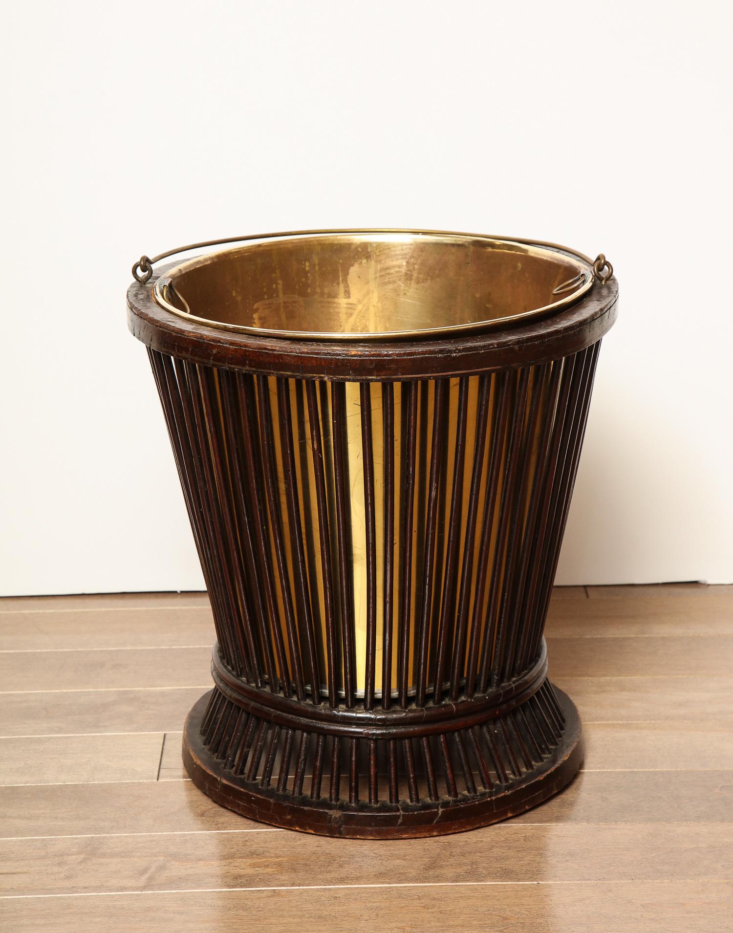 19th century mahogany and brass, waste paper basket.