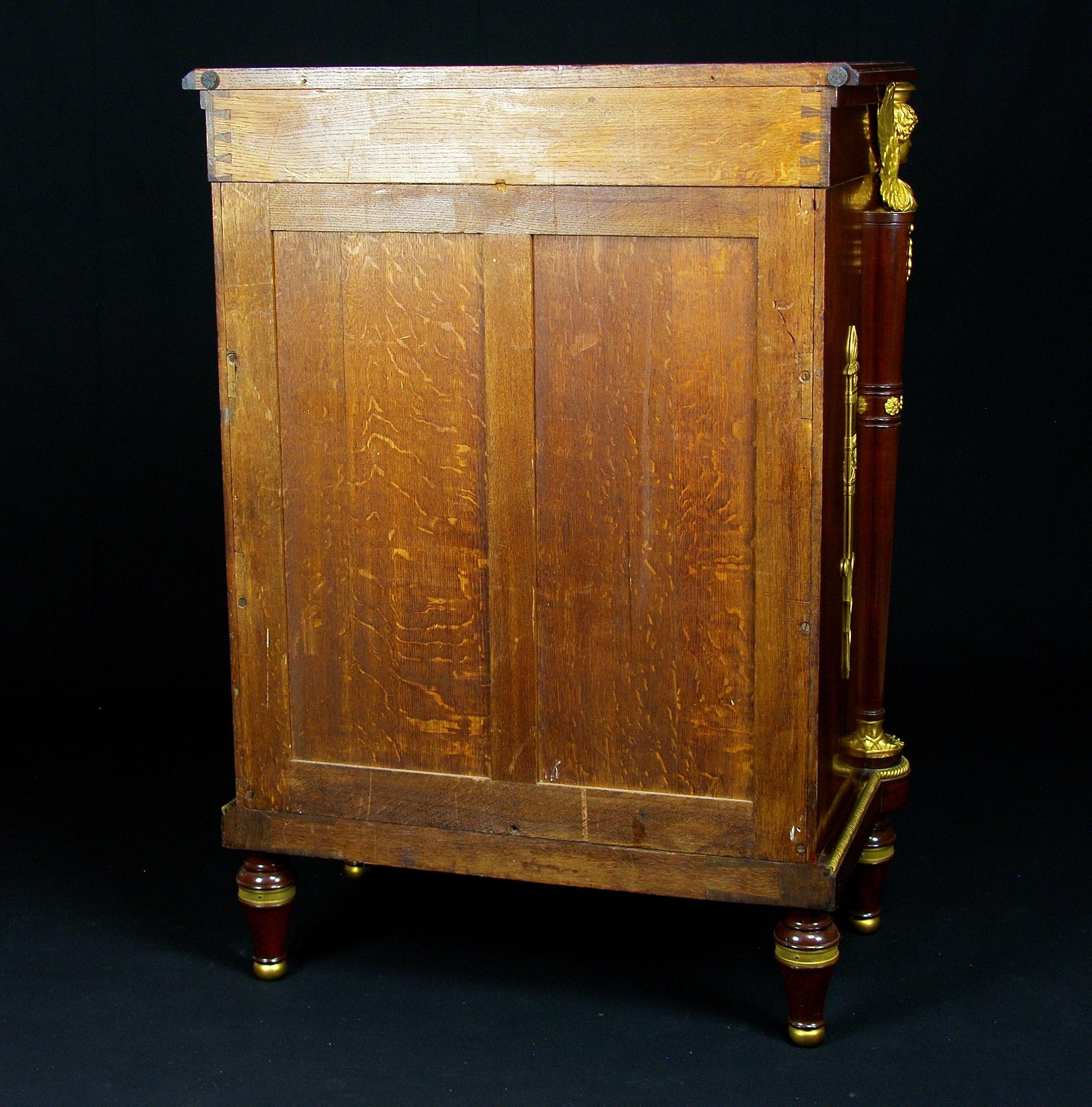 19th Century Wood and Gilded Bronzes France Empire Style Sideboard For Sale 9