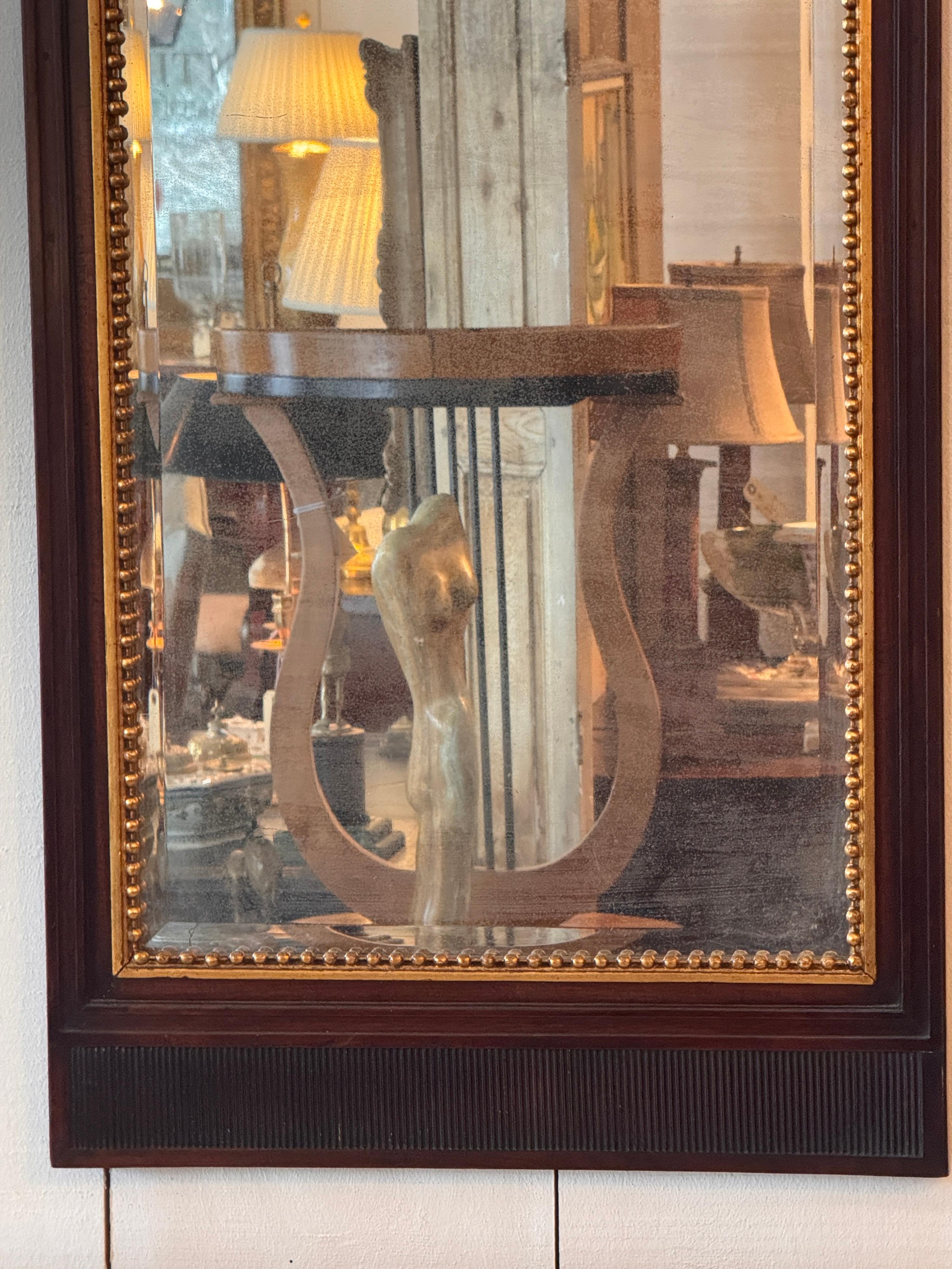 Français 19th Century Mahogany and Gilt Mirror en vente