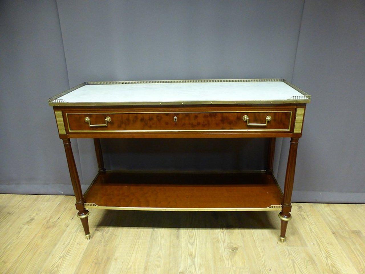 19th Century Mahogany and Gilded Bronze Louis XVI Style Console 8