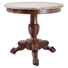 Antique 19th century Mahogany and Grey marble Gueridon table
