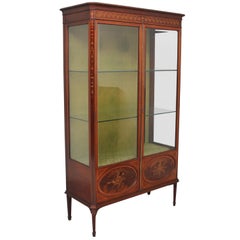 19th Century Mahogany and Inlaid Display Cabinet