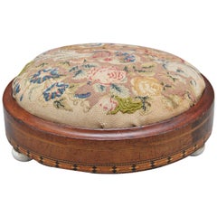 19th Century Mahogany and Inlaid Foot Stool