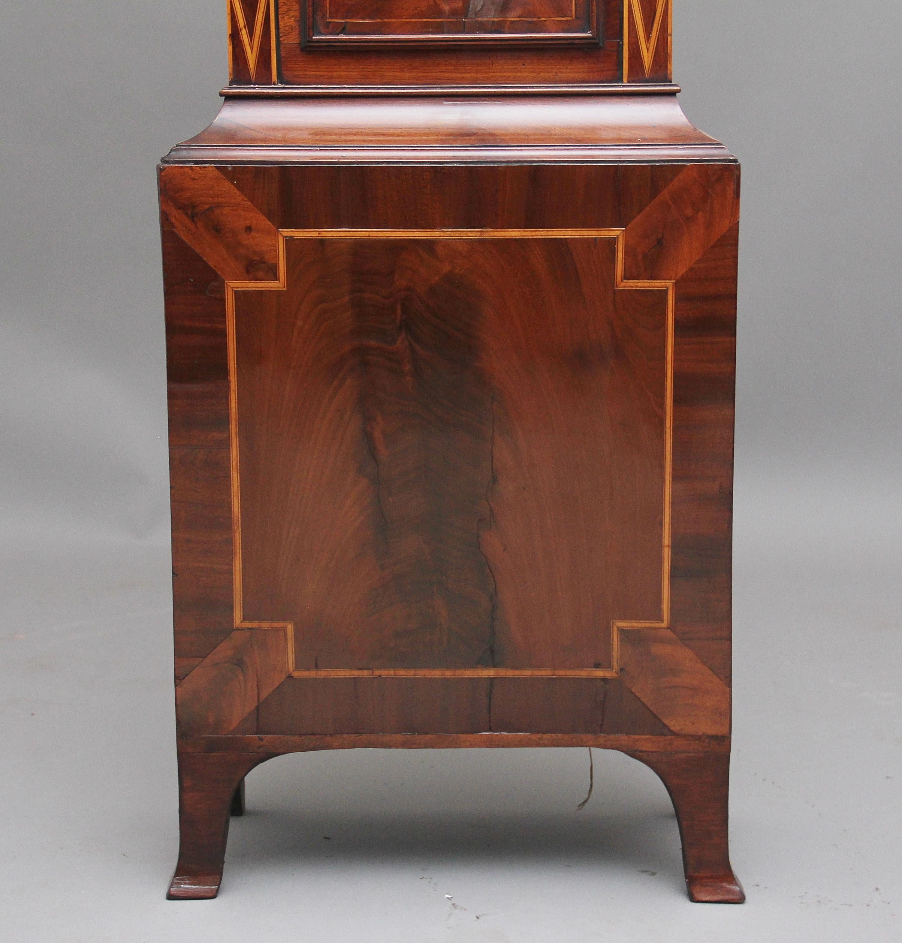 19th Century Mahogany and Inlaid Long Case Clock For Sale 8