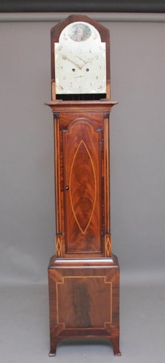 19th Century Mahogany and Inlaid Long Case Clock