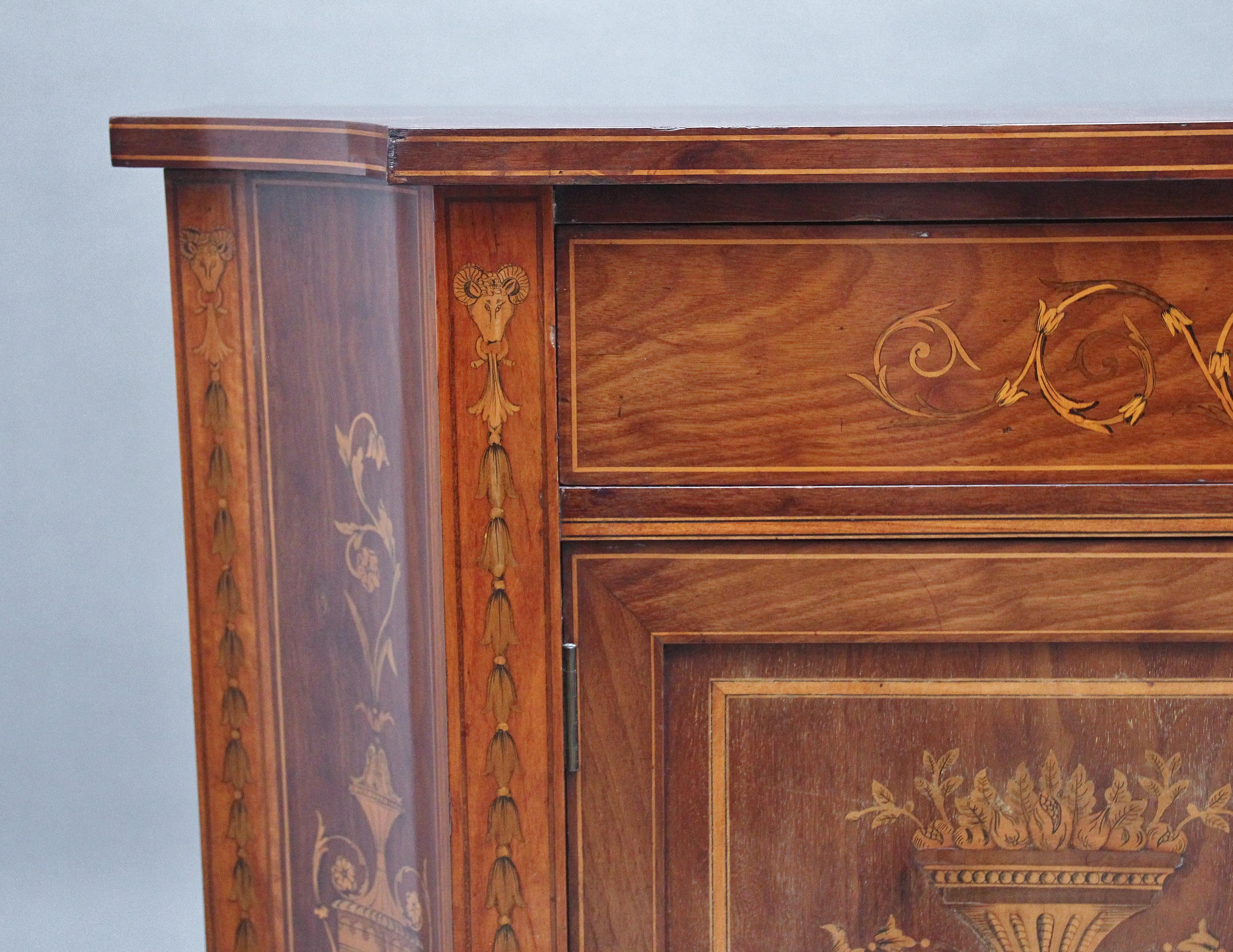 English 19th Century Mahogany and Inlaid Side Cabinet