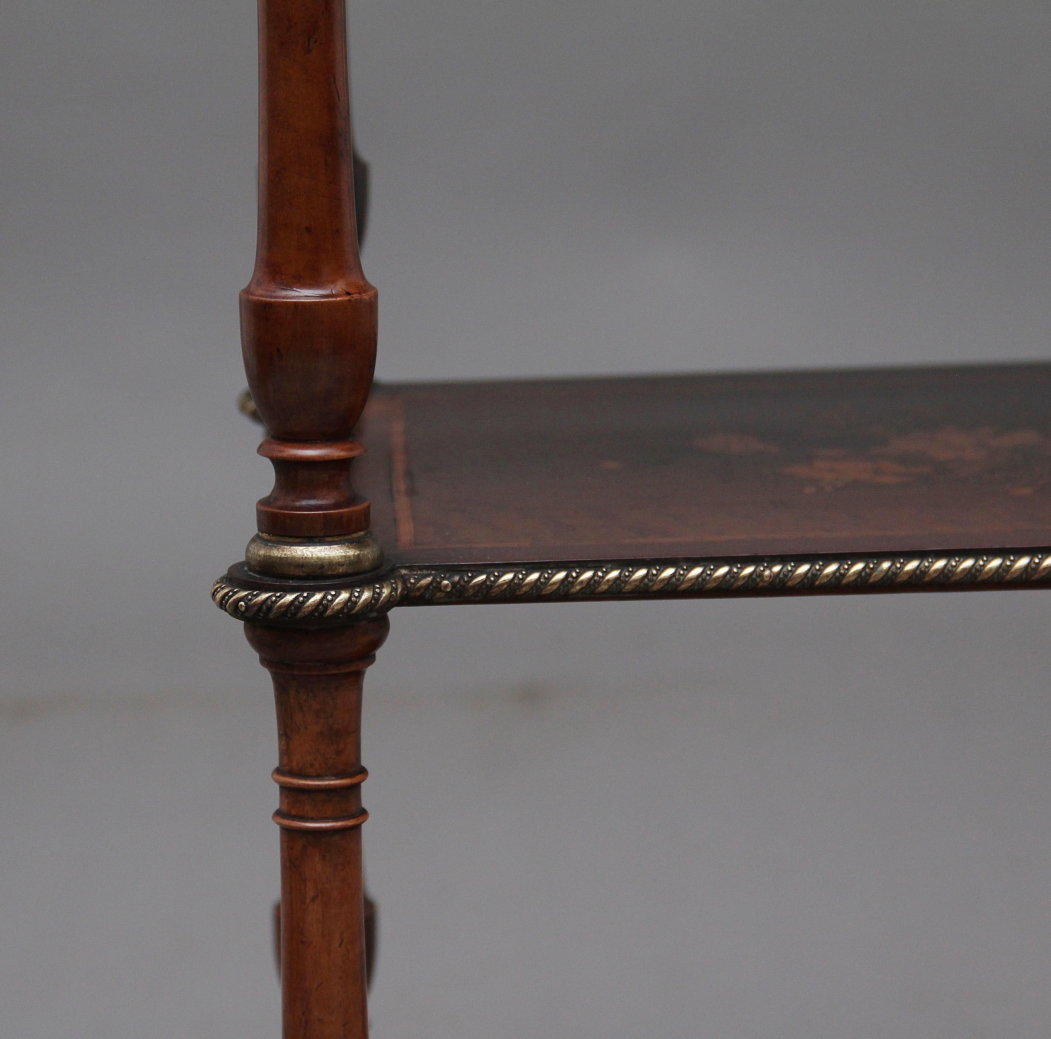 19th Century Mahogany and Inlaid Three-Tier Étagère Table 2