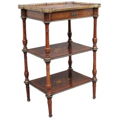 19th Century Mahogany and Inlaid Three-Tier Étagère Table