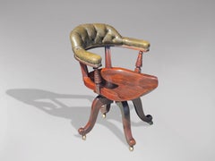 19th Century Mahogany and Leather Desk Armchair