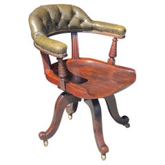 19th Century Mahogany and Leather Desk Armchair