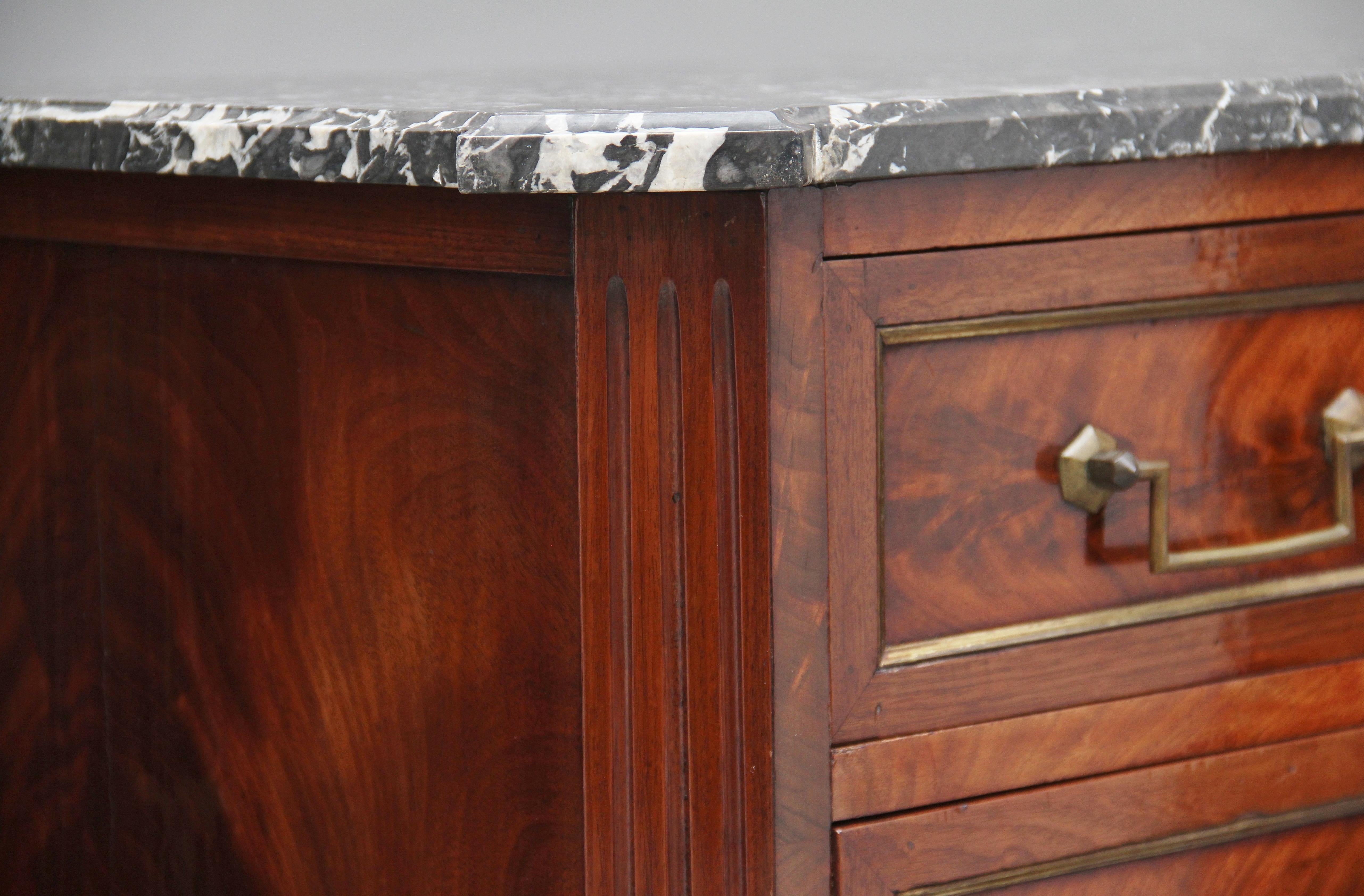 19th Century Mahogany and Marble Top Chest 7