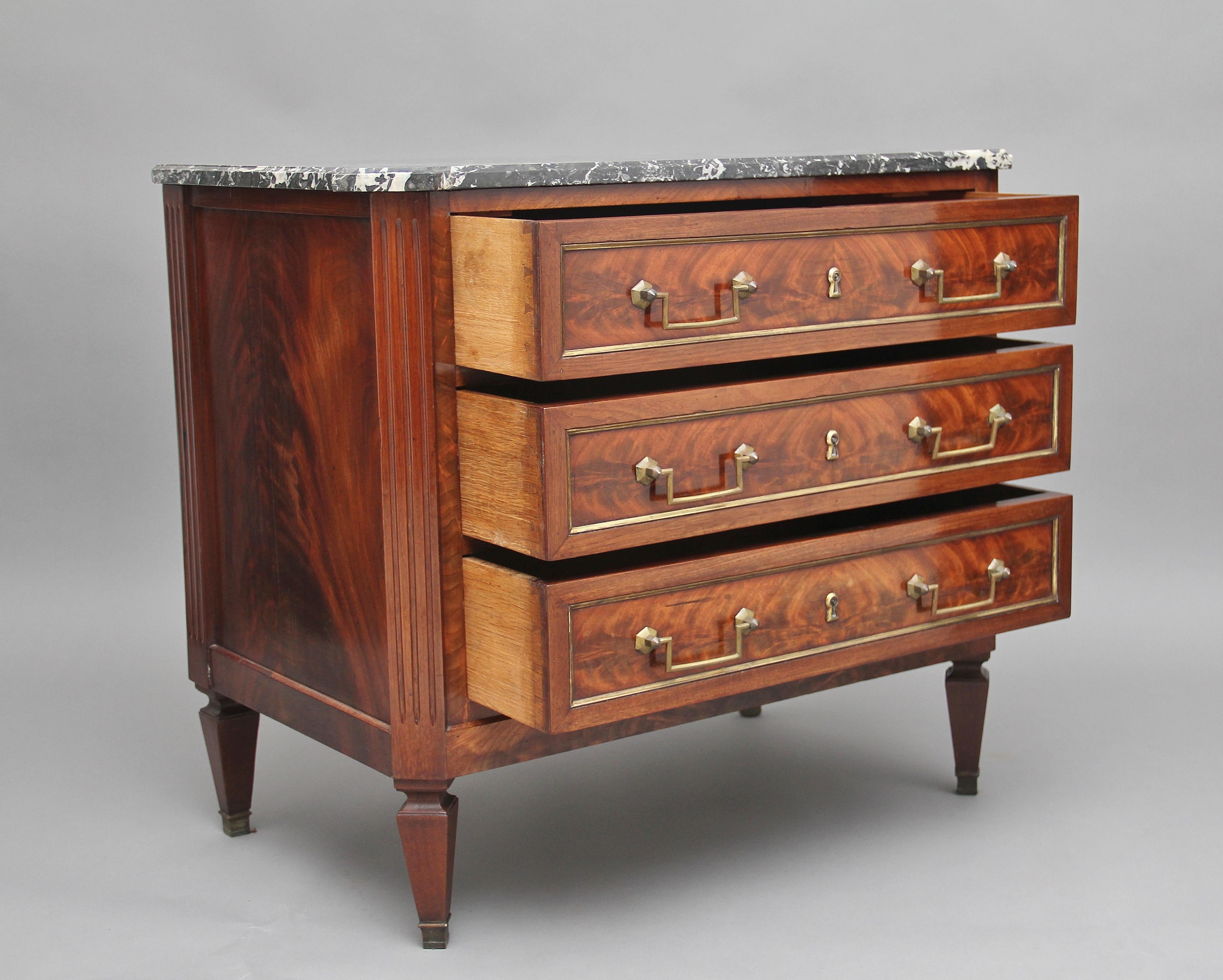 Late 19th Century 19th Century Mahogany and Marble Top Chest