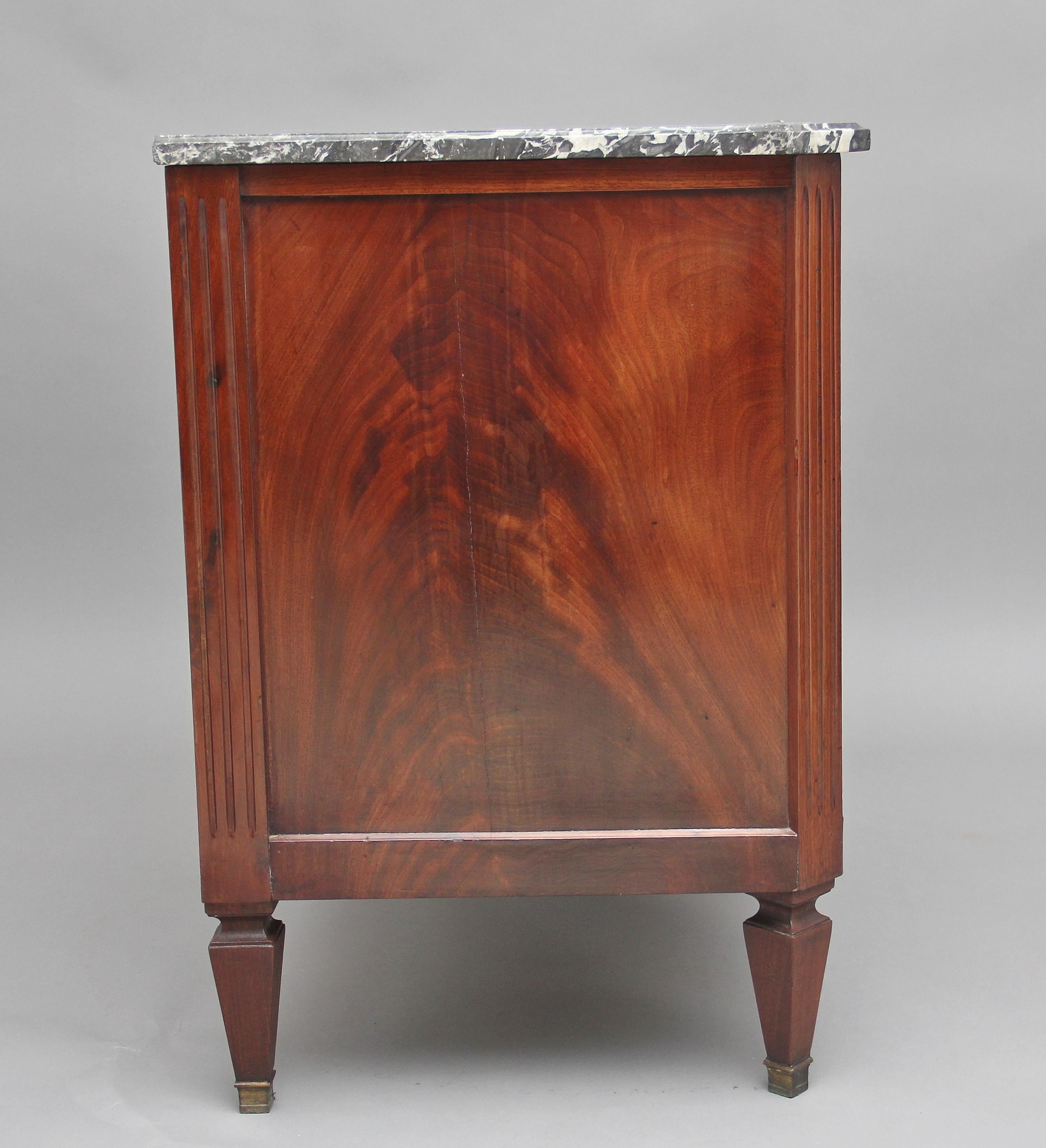19th Century Mahogany and Marble Top Chest 2