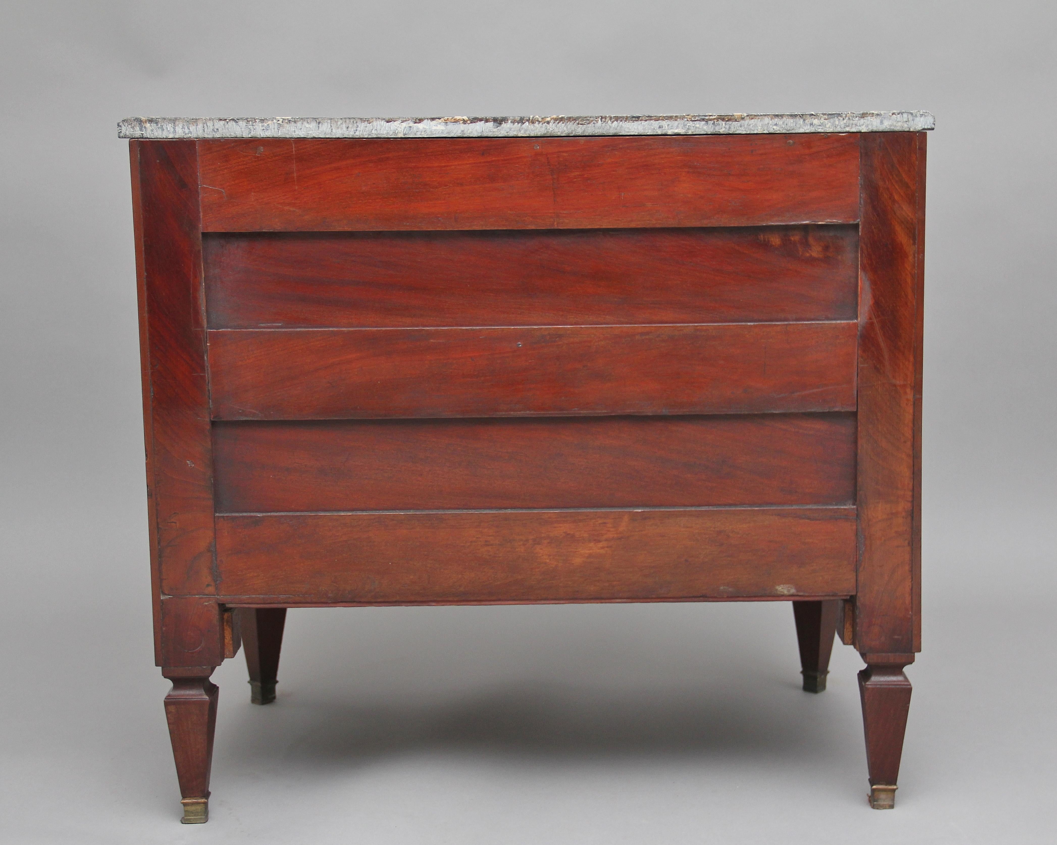 19th Century Mahogany and Marble Top Chest 3