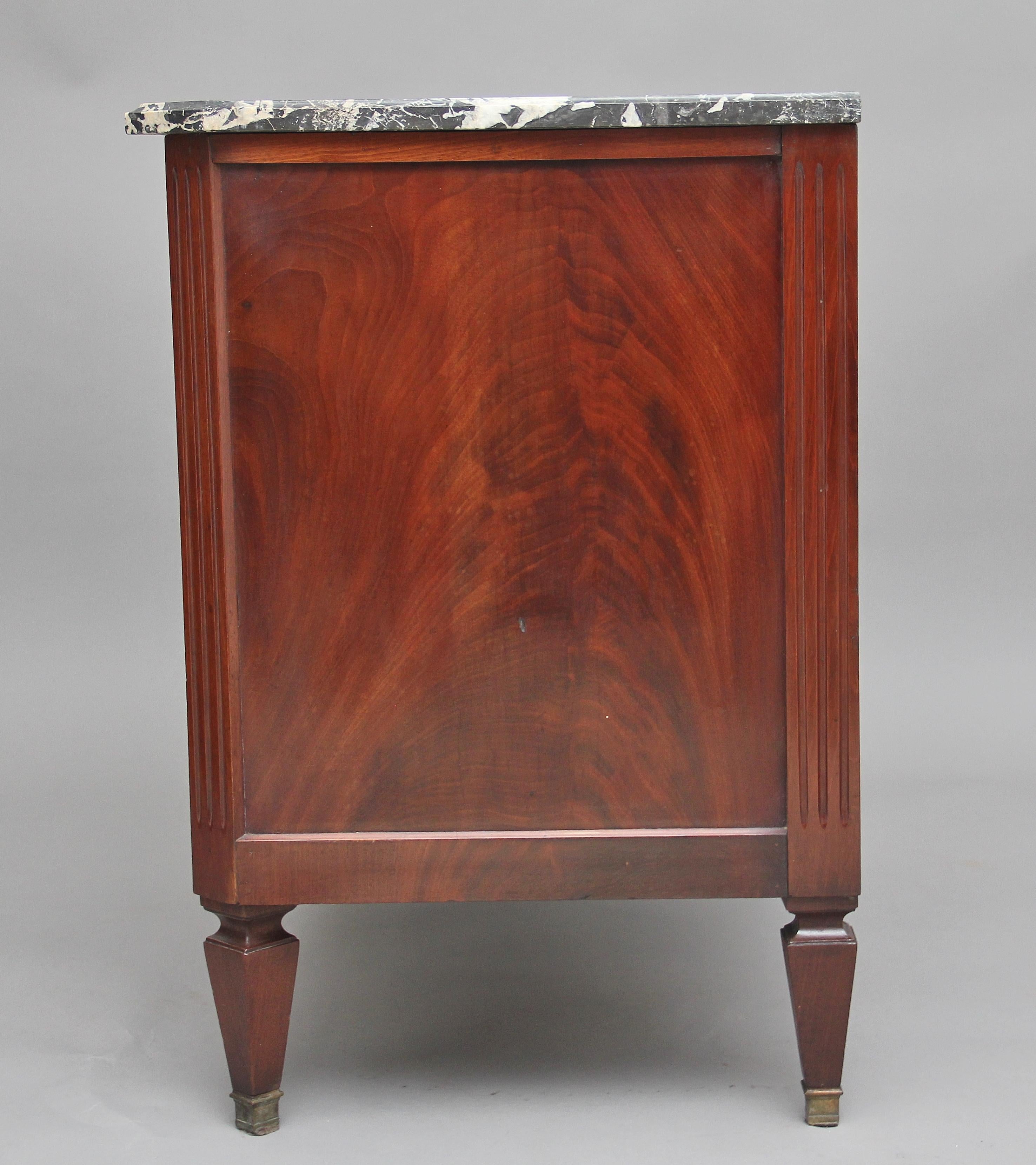 19th Century Mahogany and Marble Top Chest 4