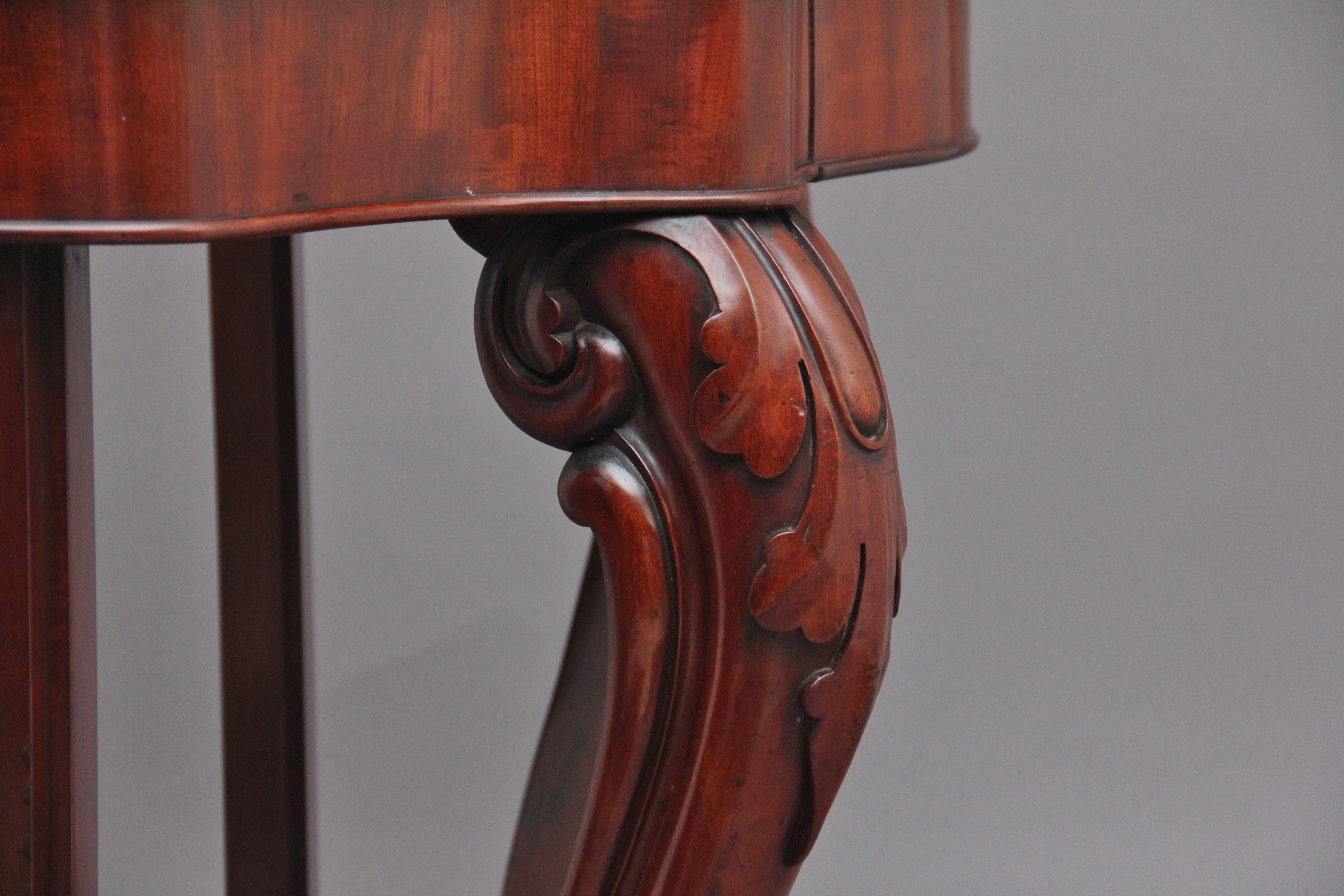 19th Century Mahogany and Marble Top Consul Table For Sale 2