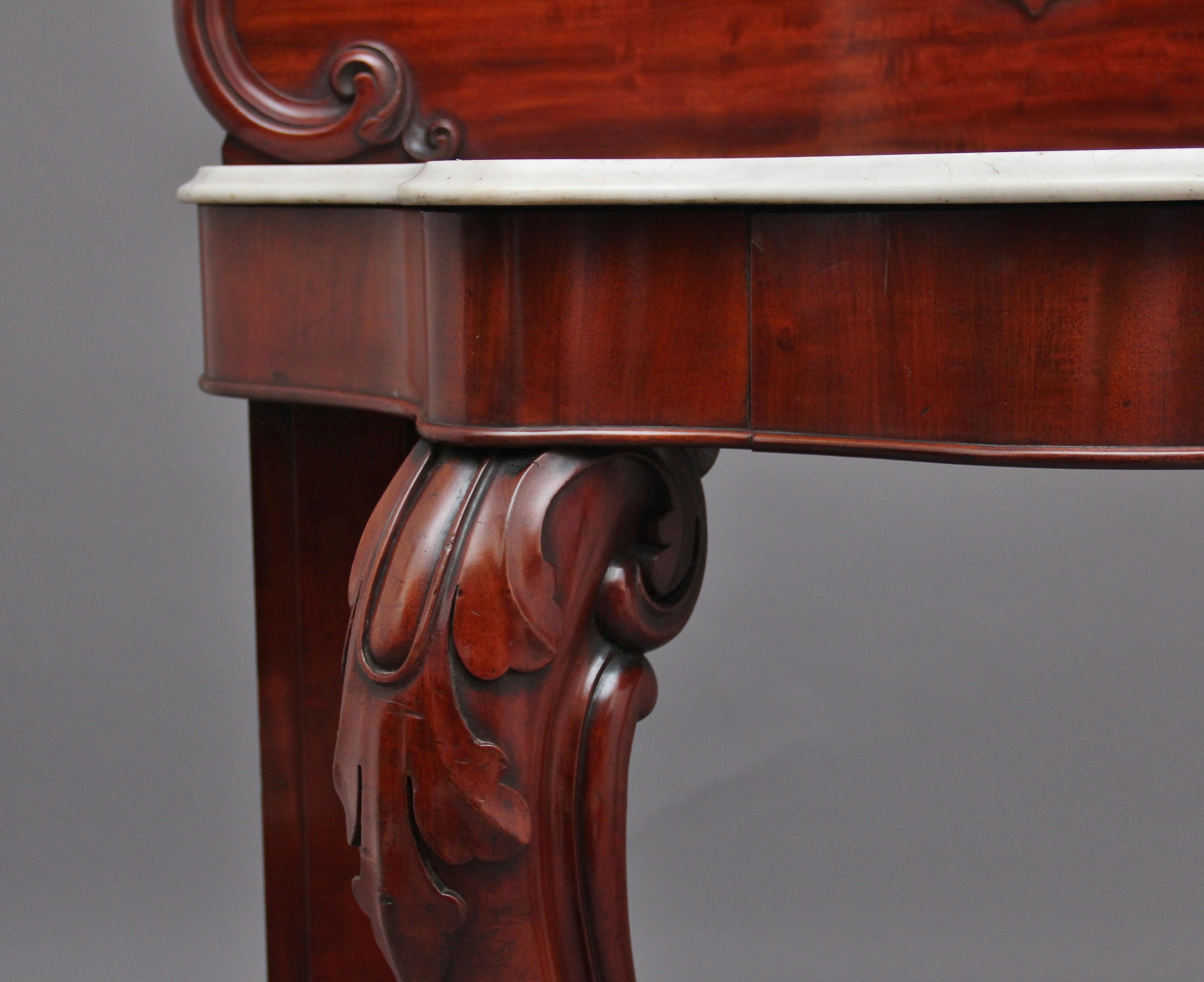 19th Century Mahogany and Marble Top Consul Table For Sale 3