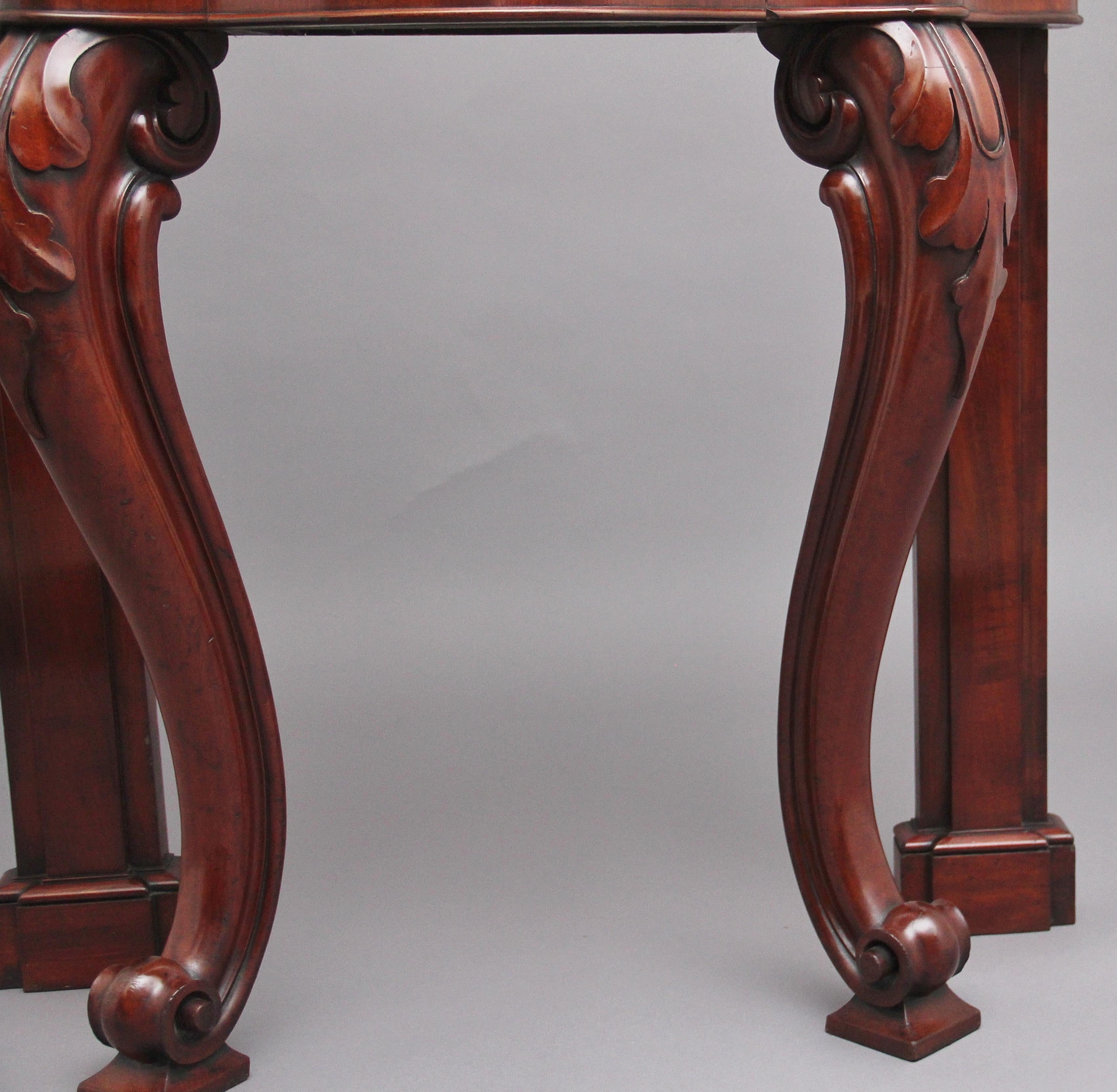 19th Century Mahogany and Marble Top Consul Table For Sale 5
