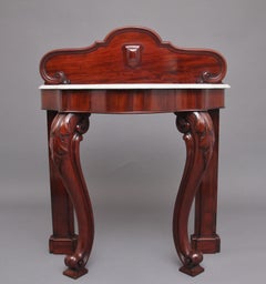 19th Century Mahogany and Marble Top Consul Table