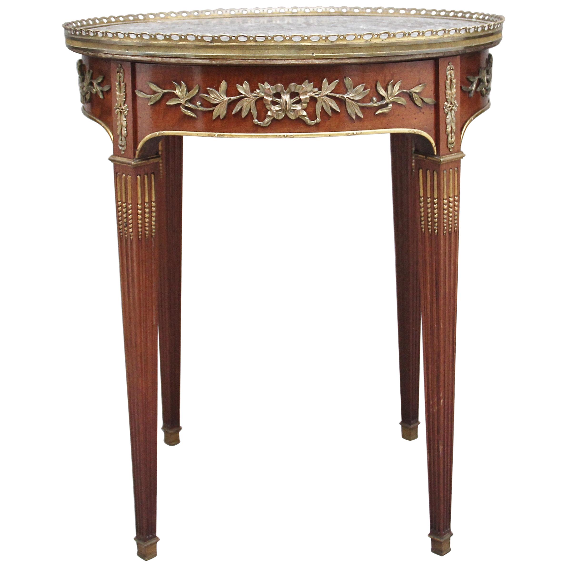 19th Century Mahogany and Marble-Top Occasional Table