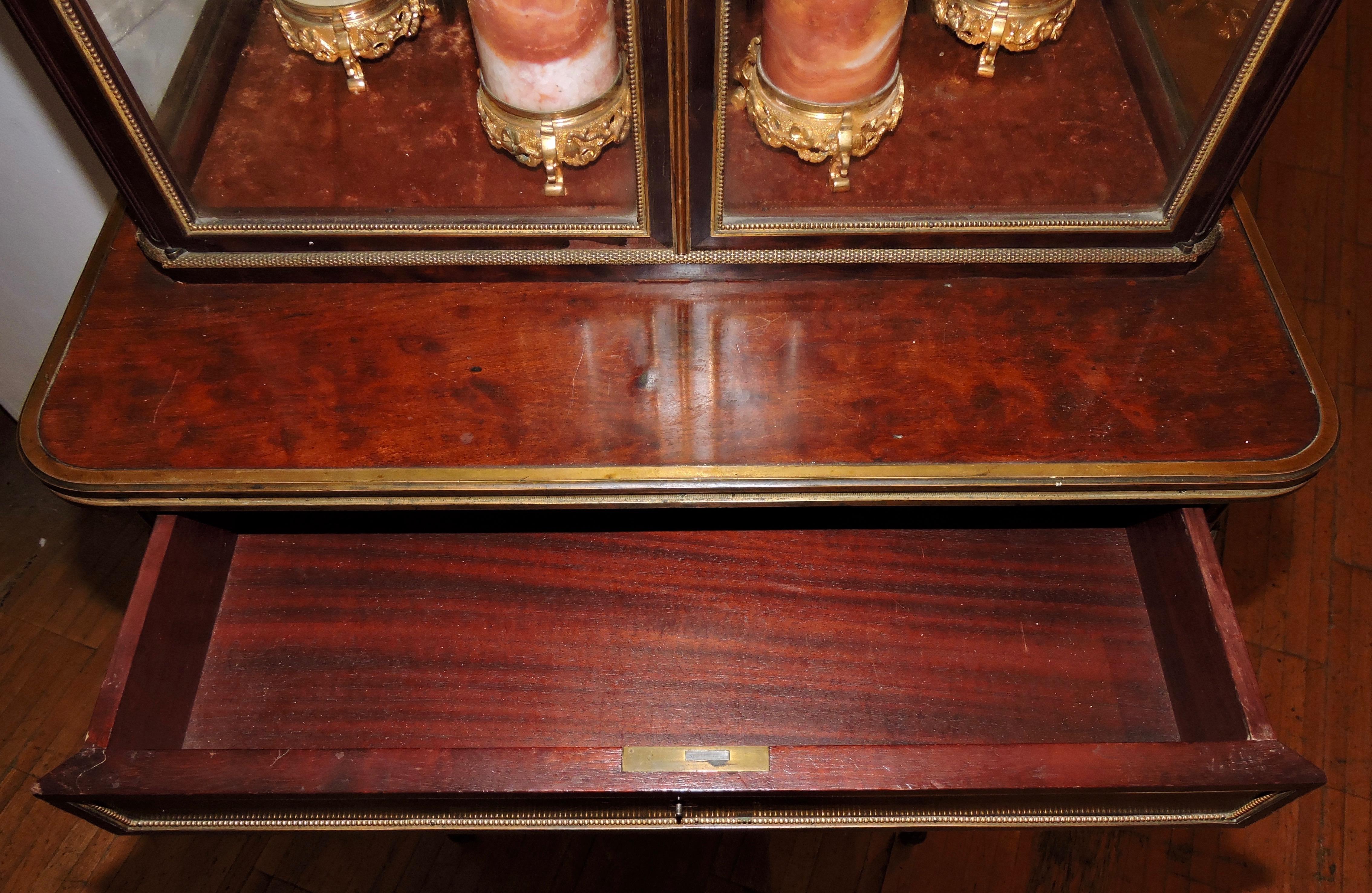 19th Century Mahogany and Ormolu Cabinet Table and Display Window 6