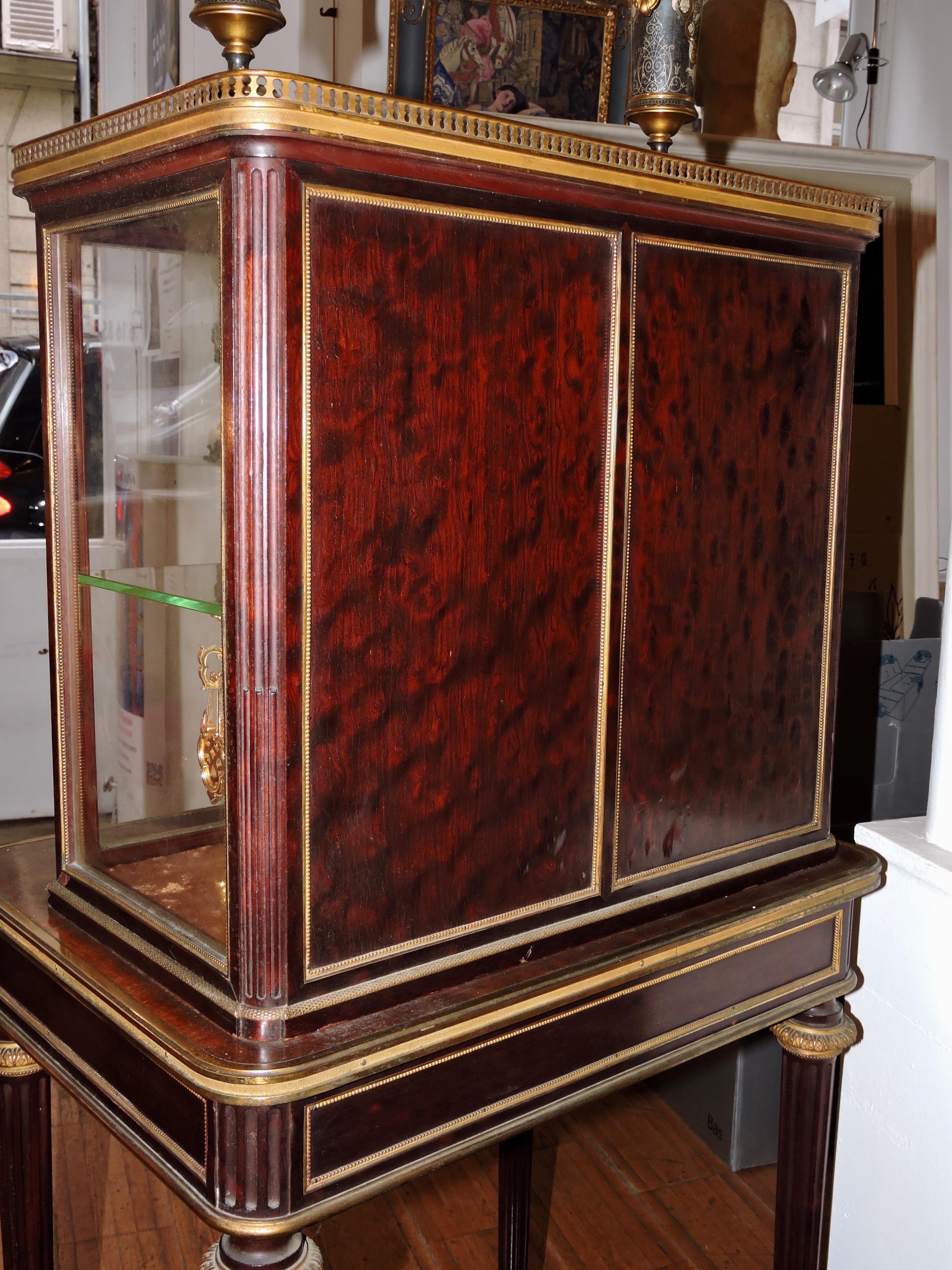19th Century Mahogany and Ormolu Cabinet Table and Display Window 7