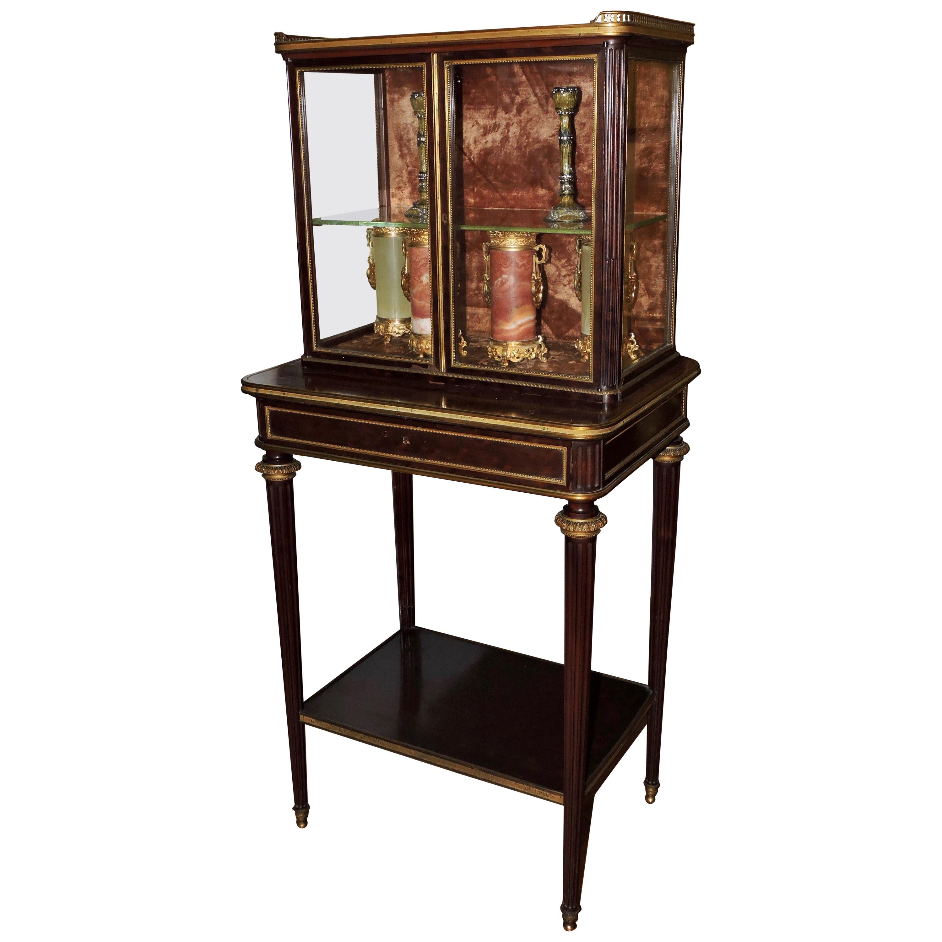 19th Century Mahogany and Ormolu Cabinet Table and Display Window