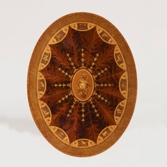 19th Century Mahogany and Satinwood Astrological Marquetry Centre Table