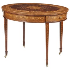 19th Century Mahogany and Satinwood Astrological Marquetry Centre Table