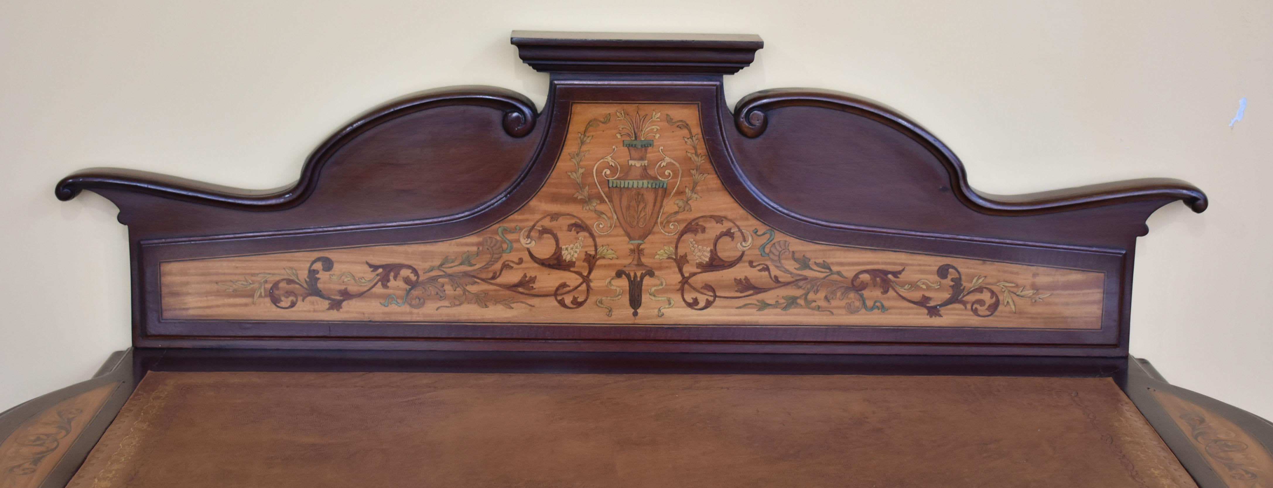English 19th Century Mahogany and Satinwood Inlaid Writing Table