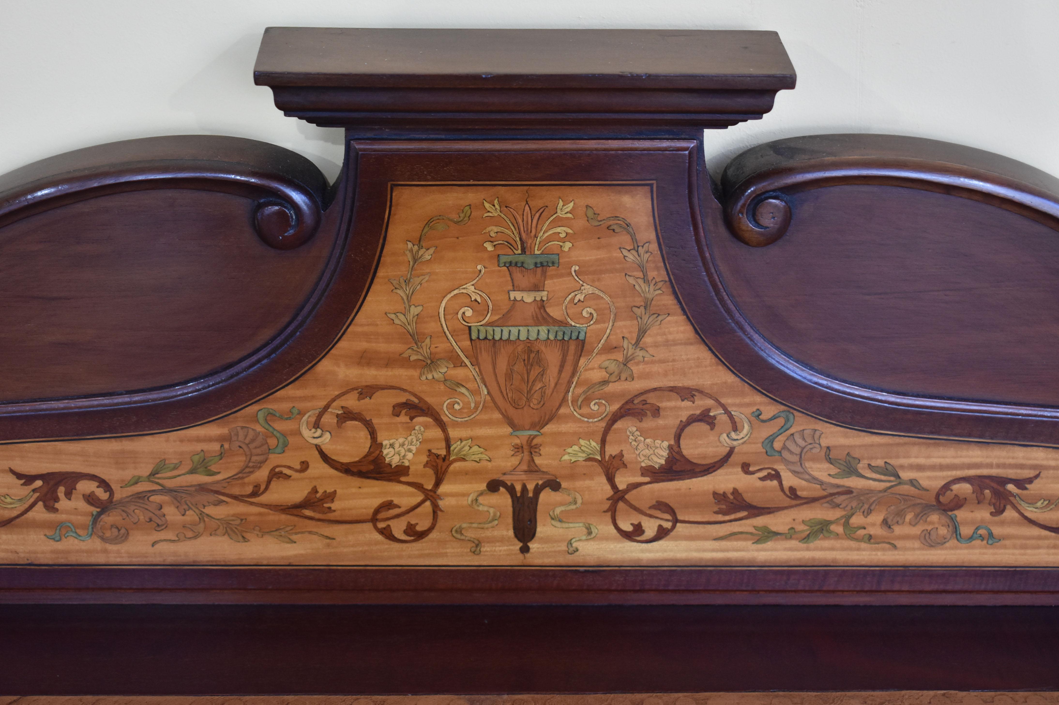 Inlay 19th Century Mahogany and Satinwood Inlaid Writing Table