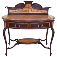 19th Century Mahogany and Satinwood Inlaid Writing Table