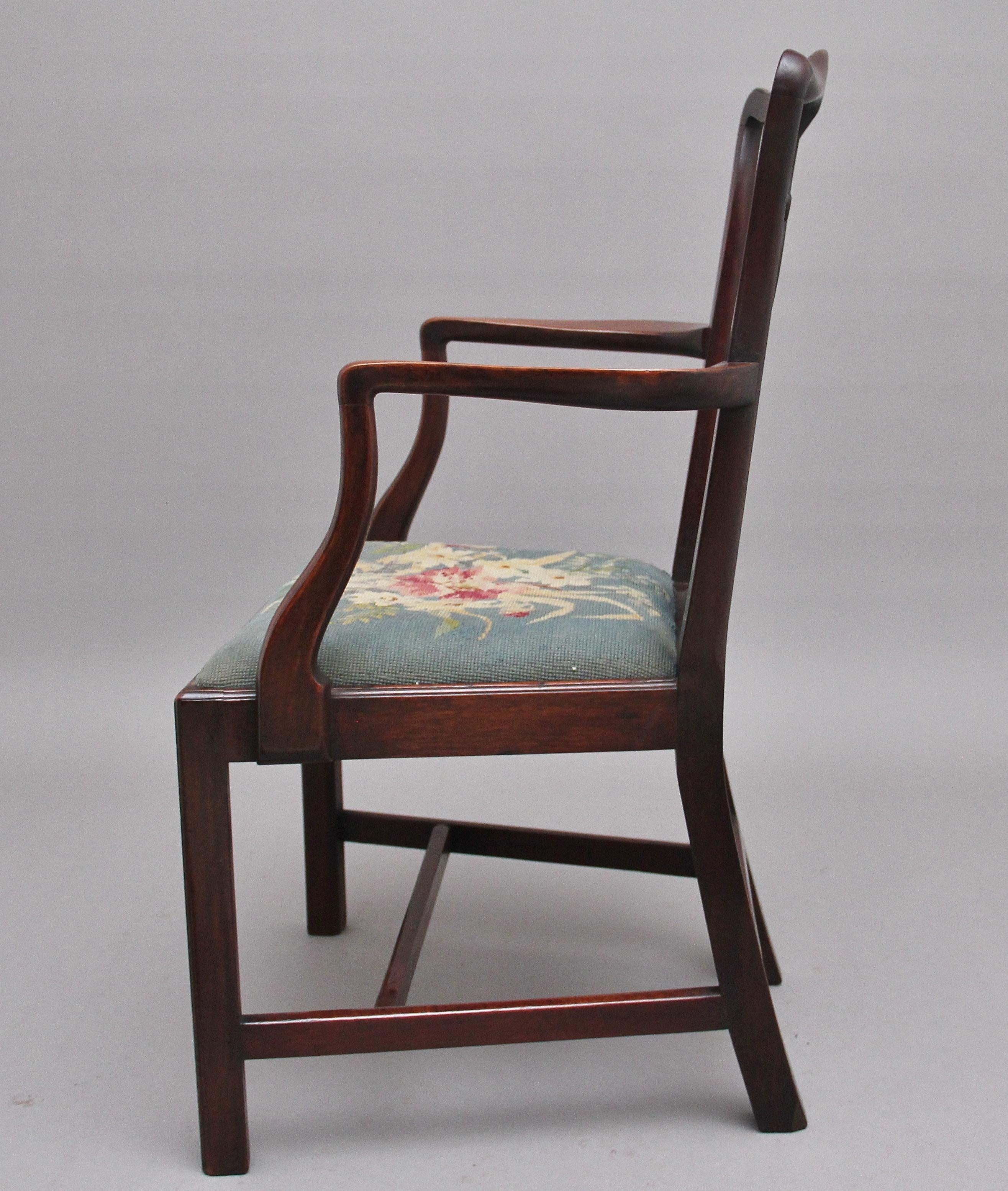 Victorian 19th Century Mahogany Armchair in the Chippendale Style For Sale
