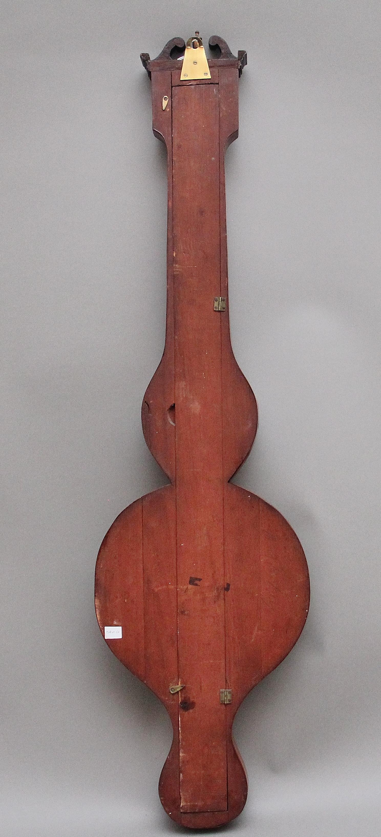 19th Century Mahogany Banjo Barometer by P Nolfi of Taunton For Sale 3