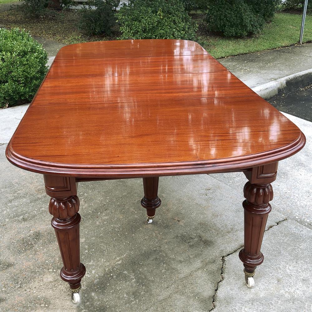 Hand-Crafted 19th Century Mahogany Banquet Table with 5 Leaves