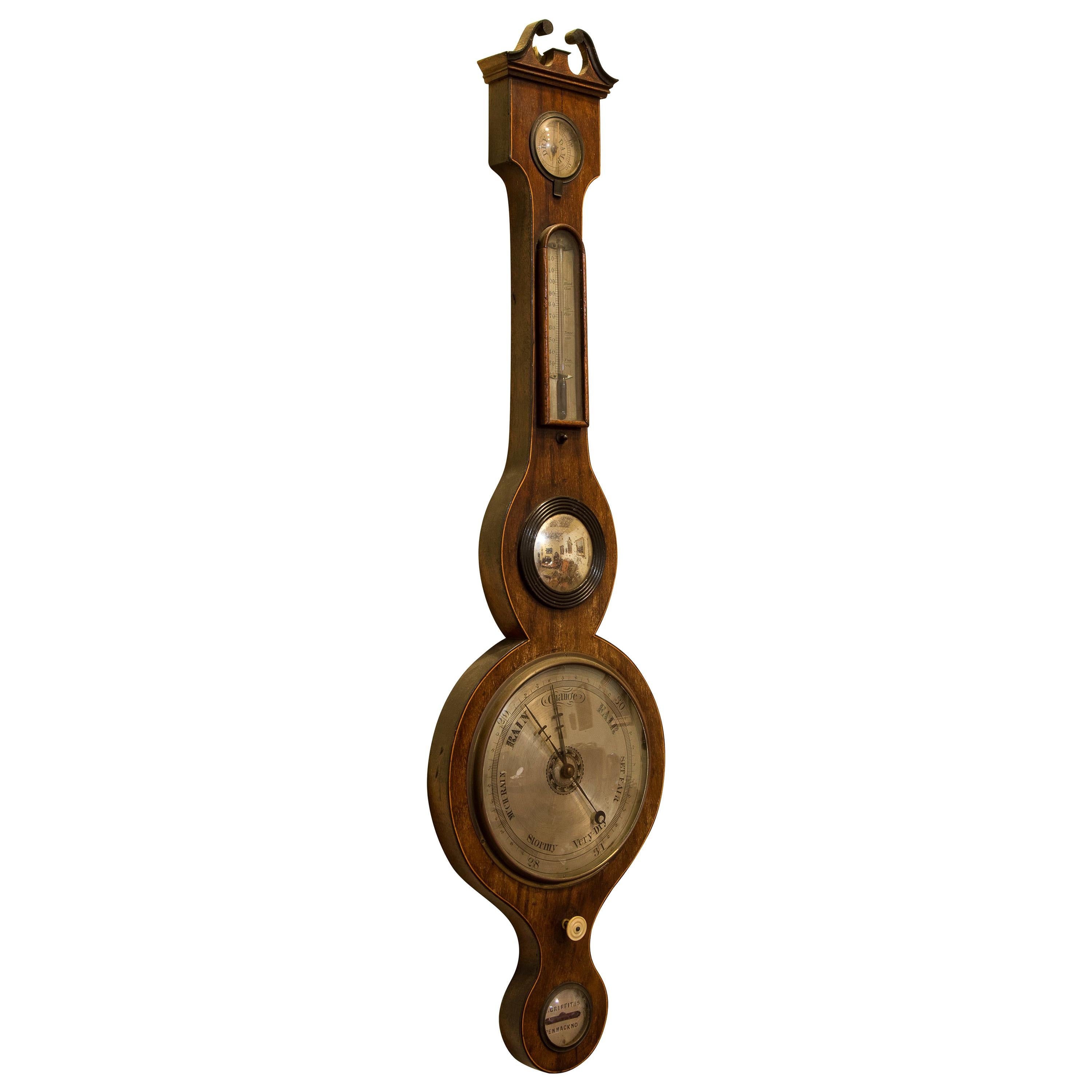 19th Century Mahogany Barometer by R Griffiths