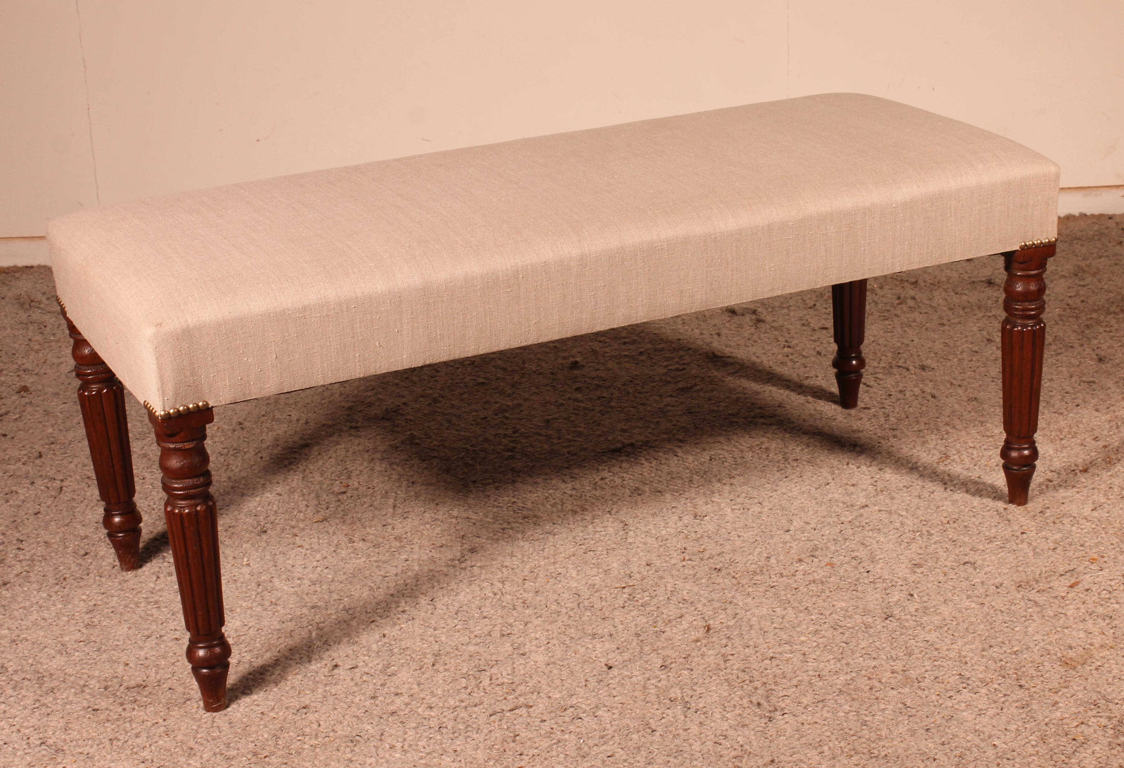 19th Century Mahogany Bench From England For Sale 4