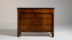 19th Century Mahogany Biedermeier Chest of Drawers with Marble Top