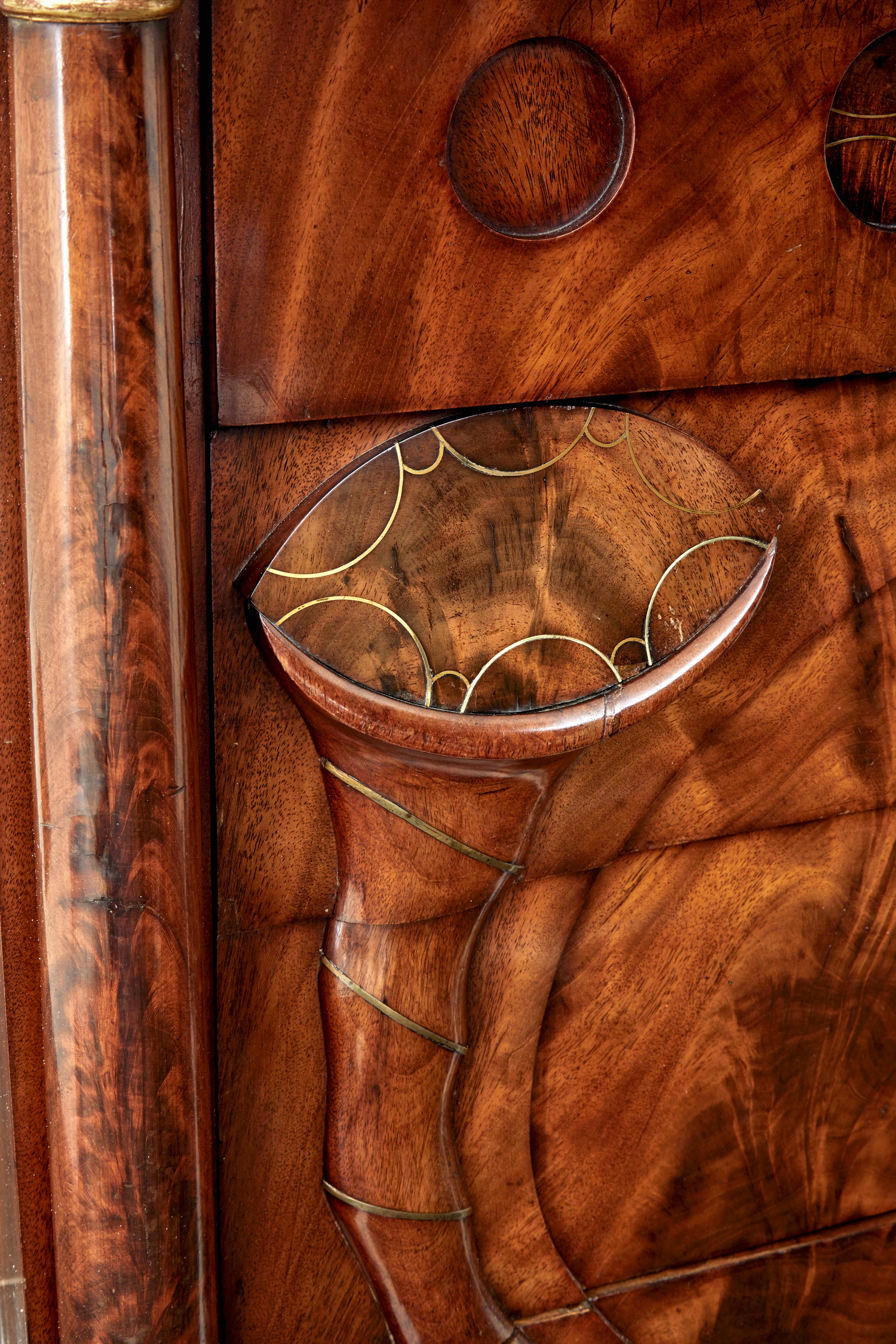 Biedermeier Sekretär Kommode aus Mahagoni des 19. im Angebot 2
